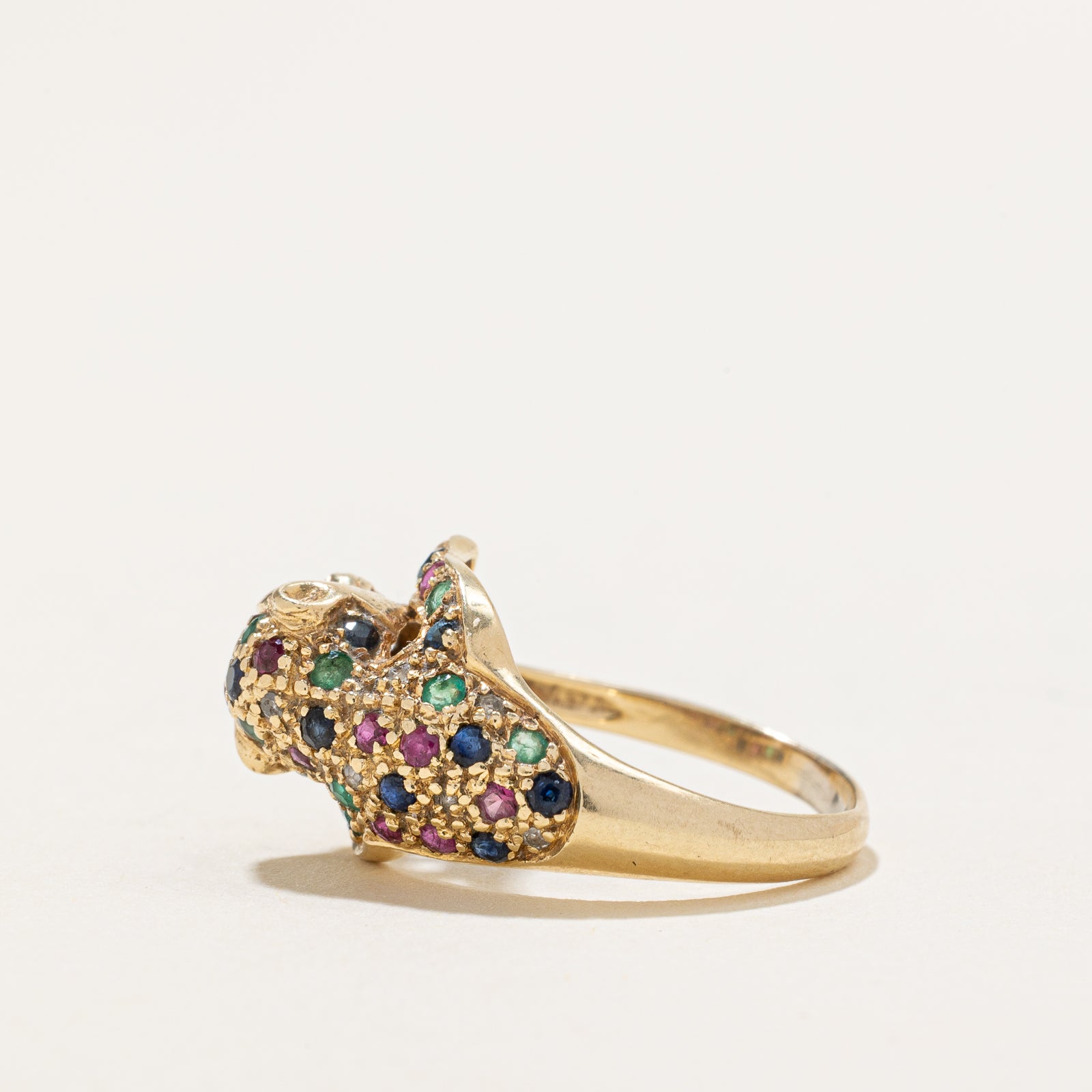 Exquisite Multi Gemstone Panther Ring - 0.03ctw & 0.50ctw Diamond Accents - Size 5.75 - Elegant Jewelry for Women - Perfect for Parties, Date Nights & Special Occasions