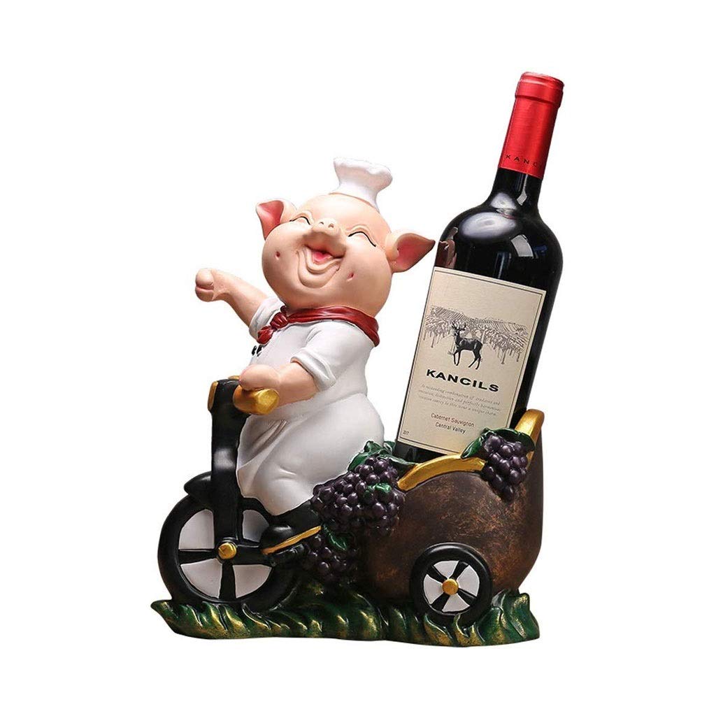 Stylish Smiling Pig Resin Wine Rack - Countertop Wine Storage Holder for Home, Kitchen, Restaurant & Cellar | Durable Wine Cabinet & Organizer for Countertops & Bars