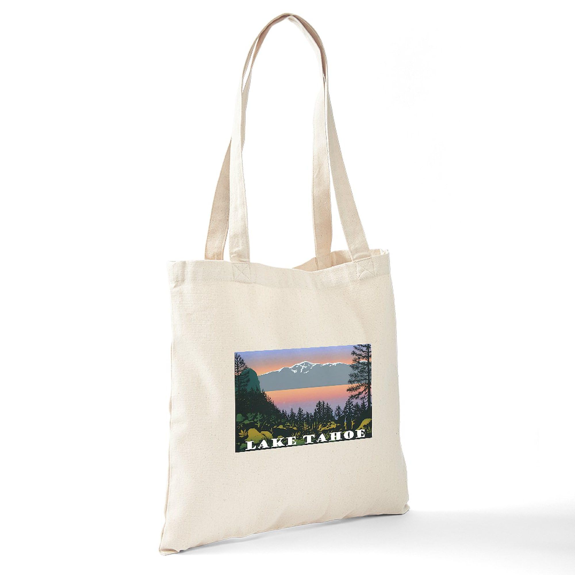 Mt. Tallac Lake Tahoe Canvas Tote Bag - Eco-Friendly Reusable Shopping Bag for Groceries, Beach & Travel | Natural Cotton Carryall