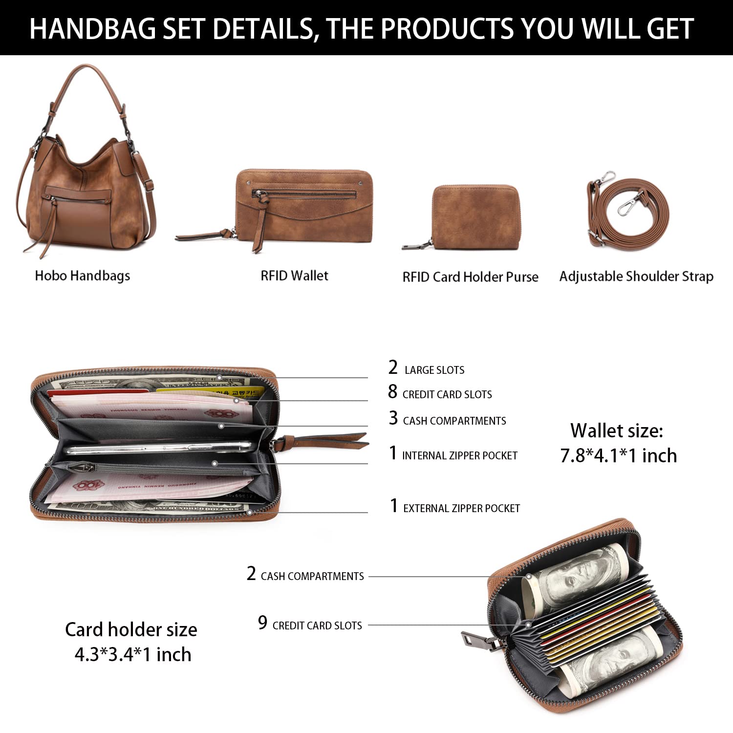 Stylish Hobo Bags for Women - Genuine Faux Leather Boho Shoulder Bag & Crossbody Purse - Perfect for Work, Travel & Everyday Use