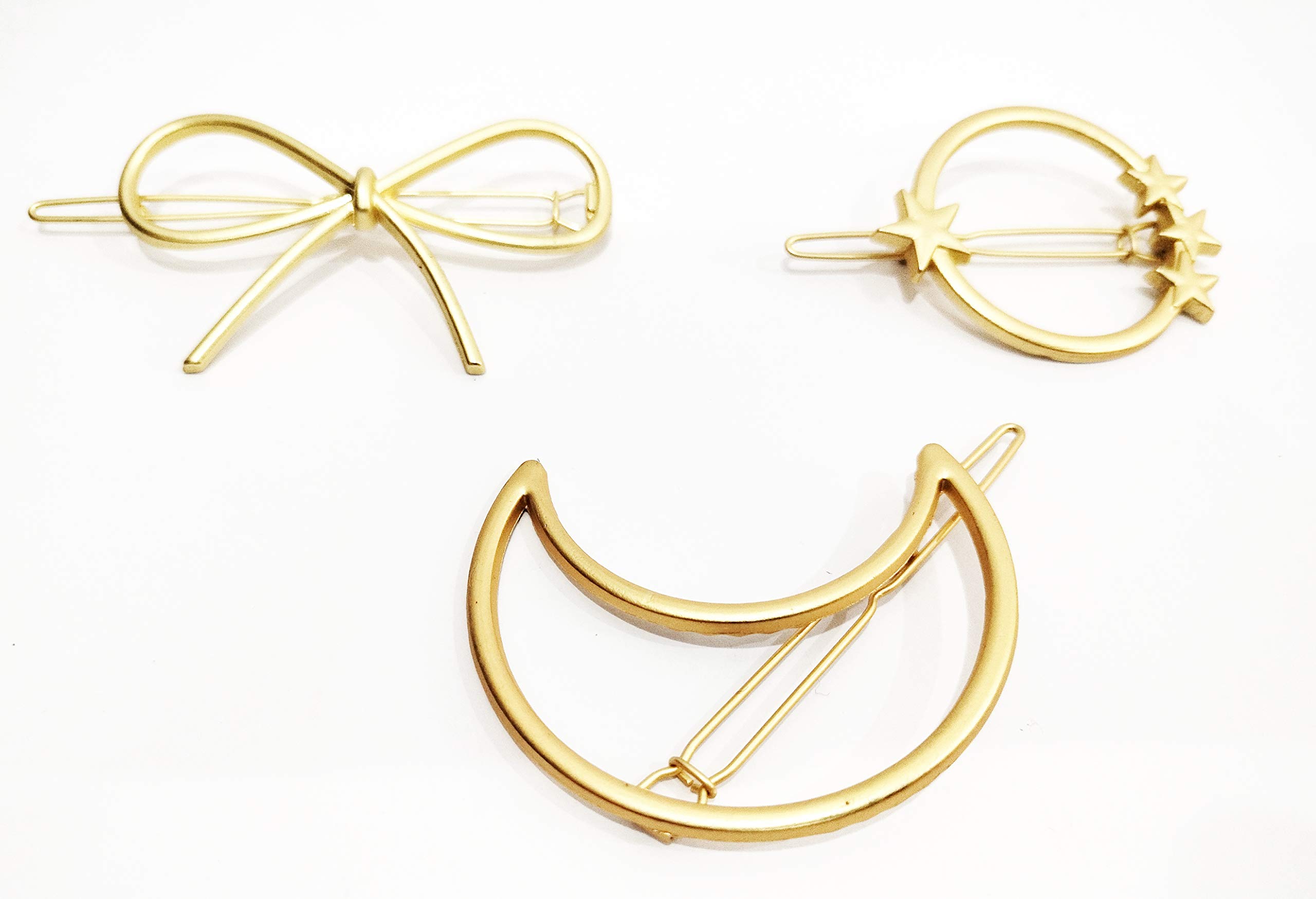 Sonpal Geometric Metal Hair Clips for Women - Hollow Circle, Half Moon & Knot Design Barrettes | Hairpins & Hair Clamps | Perfect for Girls Hair Accessories, Weddings, Parties & Everyday Styling