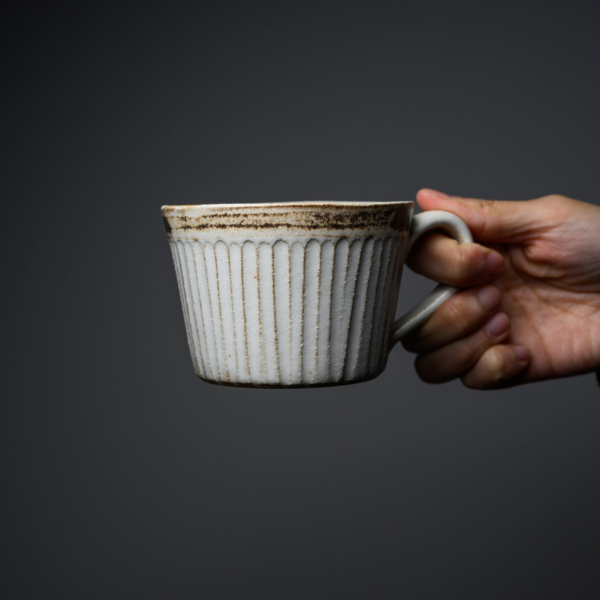 Wakasama Kiln Antique Slimline Ceramic Mug - 240ml (8oz) Handcrafted Japanese Tea Cup - Perfect for Coffee, Tea, or Matcha Drinking at Home or Office