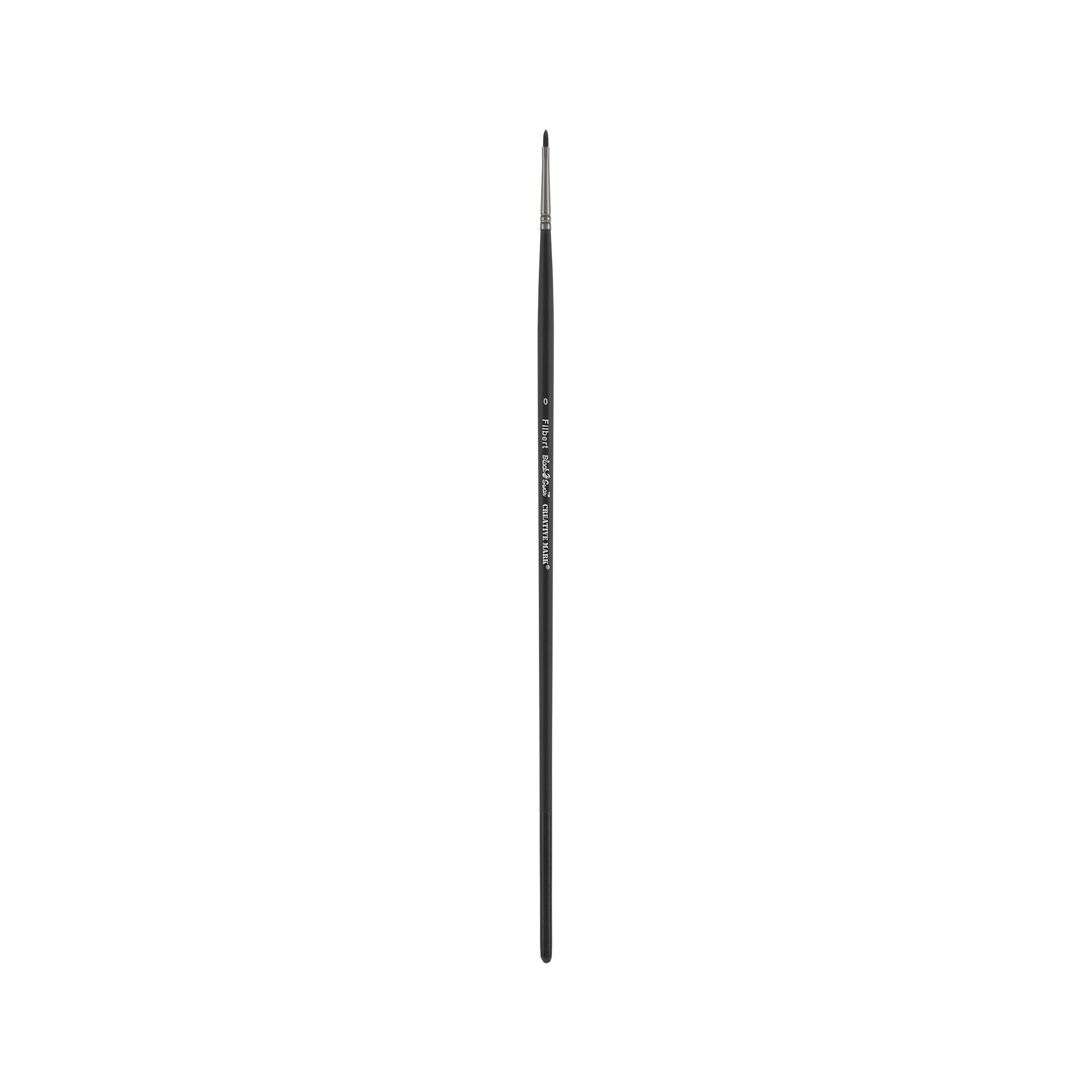 Black Swan Synthetic Red Sable Paint Brushes - Filbert Size #0 - Professional Artist Brushes for Oil, Acrylic & Heavy Body Media - Long Handle for Better Control - Perfect for Canvas Painting, Portrait Art & Fine Detailing