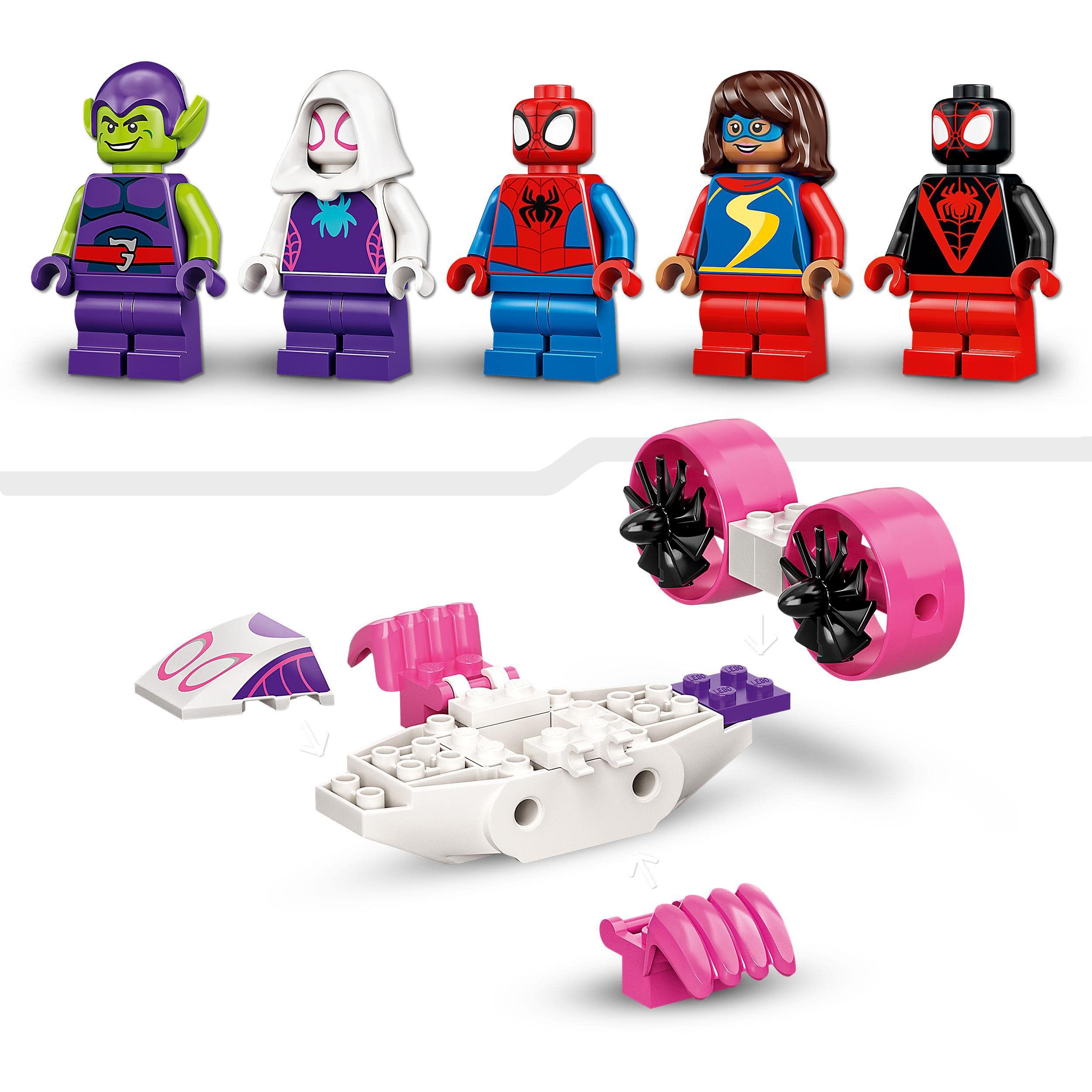 LEGO 10784 Marvel Spidey and His Amazing Friends Spider-Man Playset with Miles Morales, Secret Base HQ - Superhero Toy for Kids Ages 4+ | Marvel Universe | Birthday Gift, Role Play & Action Figure Adventure