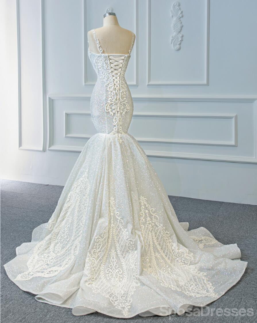 Elegant V-Neck Lace Mermaid Wedding Dress | Affordable Bridal Gown WD720 | Perfect for Beach Weddings, Church Ceremonies & Formal Receptions