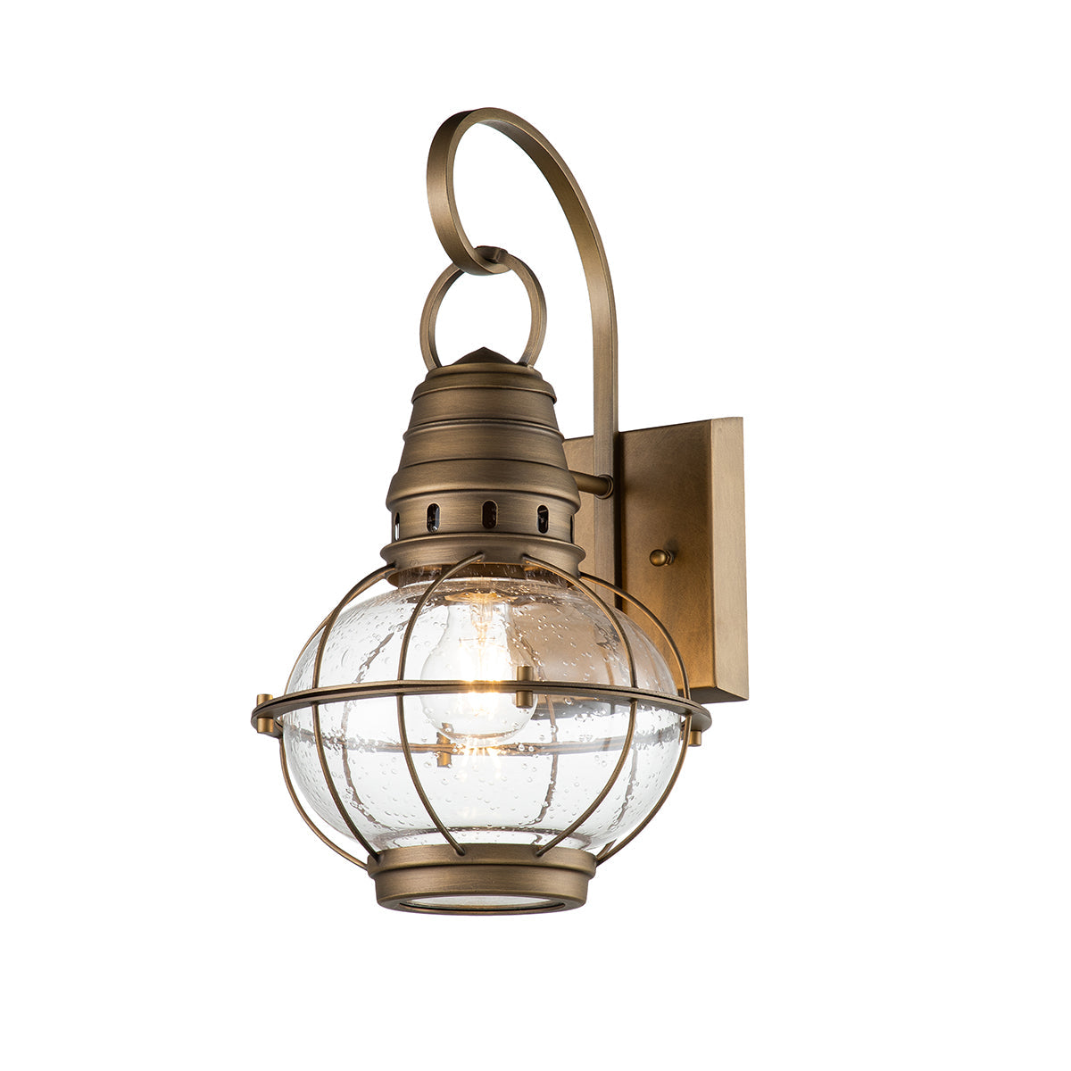 Bridge Point Small/Medium/Large Wall Lantern - Weathered Zinc/Natural Brass Finish Outdoor Lighting - Perfect for Porch, Garden, Patio & Entryway Decor