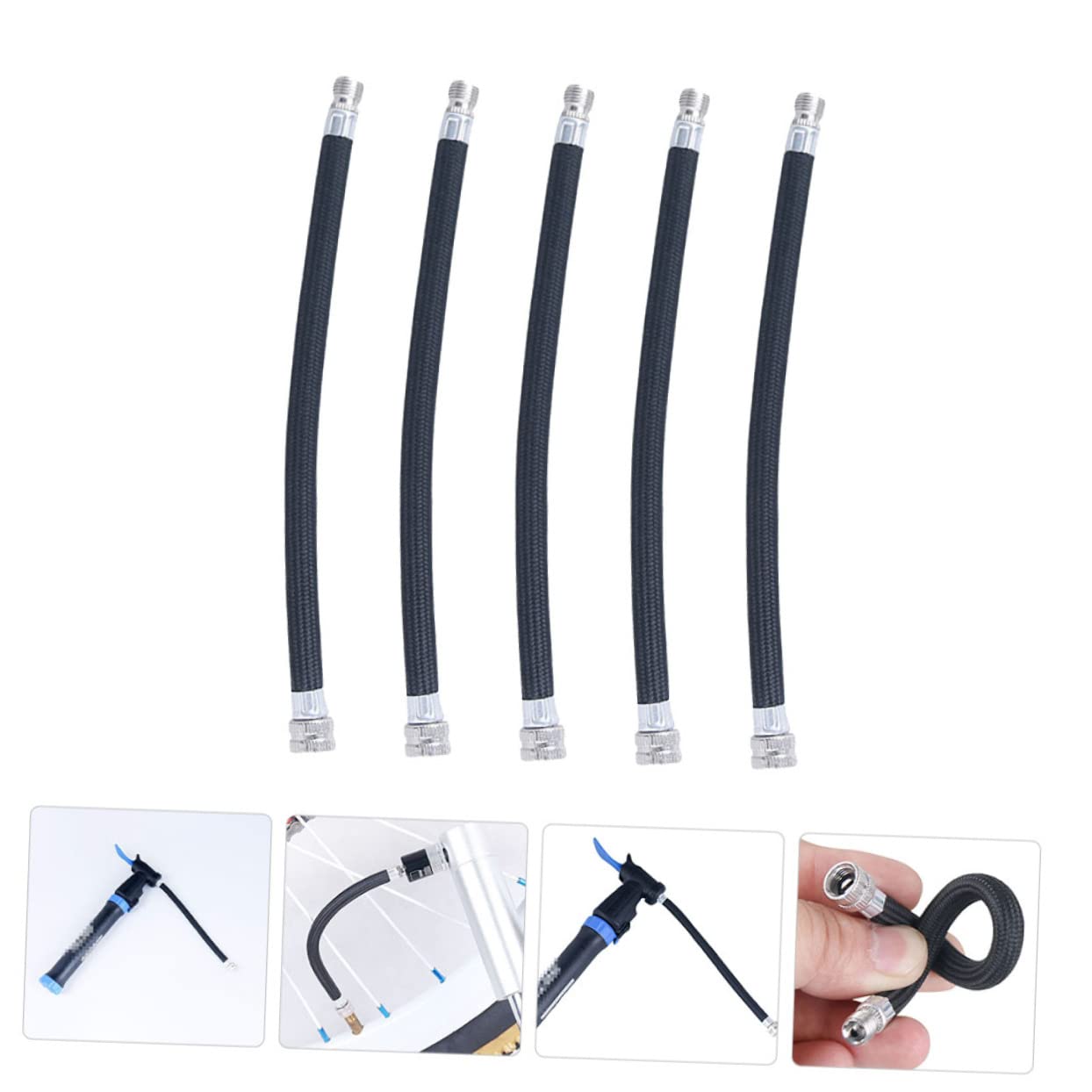 5-Pack Inflatable Basketball Plug Mouth Extension Tubes - Replacement Air Pump Hoses for Bikes, Tires & Sports Equipment - Perfect for Bike Pumps, Basketball Accessories & Outdoor Inflatable Gear