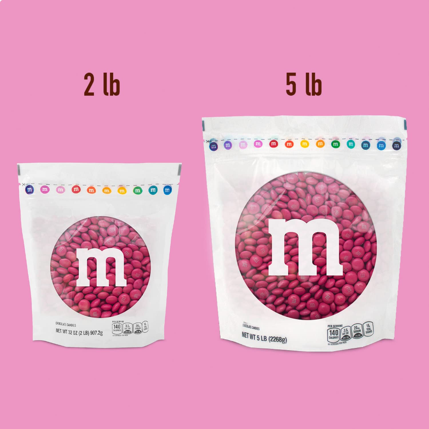 MyM&M's Milk Chocolate Candy - Single Color Dark Pink, 5lb Bulk Bag (Pack of 1) | Perfect for Birthday Parties, Wedding Favors & Bulk Candy Buffets