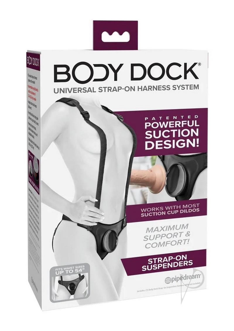 Body Dock Strap On Suspenders - Adjustable Black Suspenders for Men & Women - Perfect for Work, Cosplay & Fashion Outfits