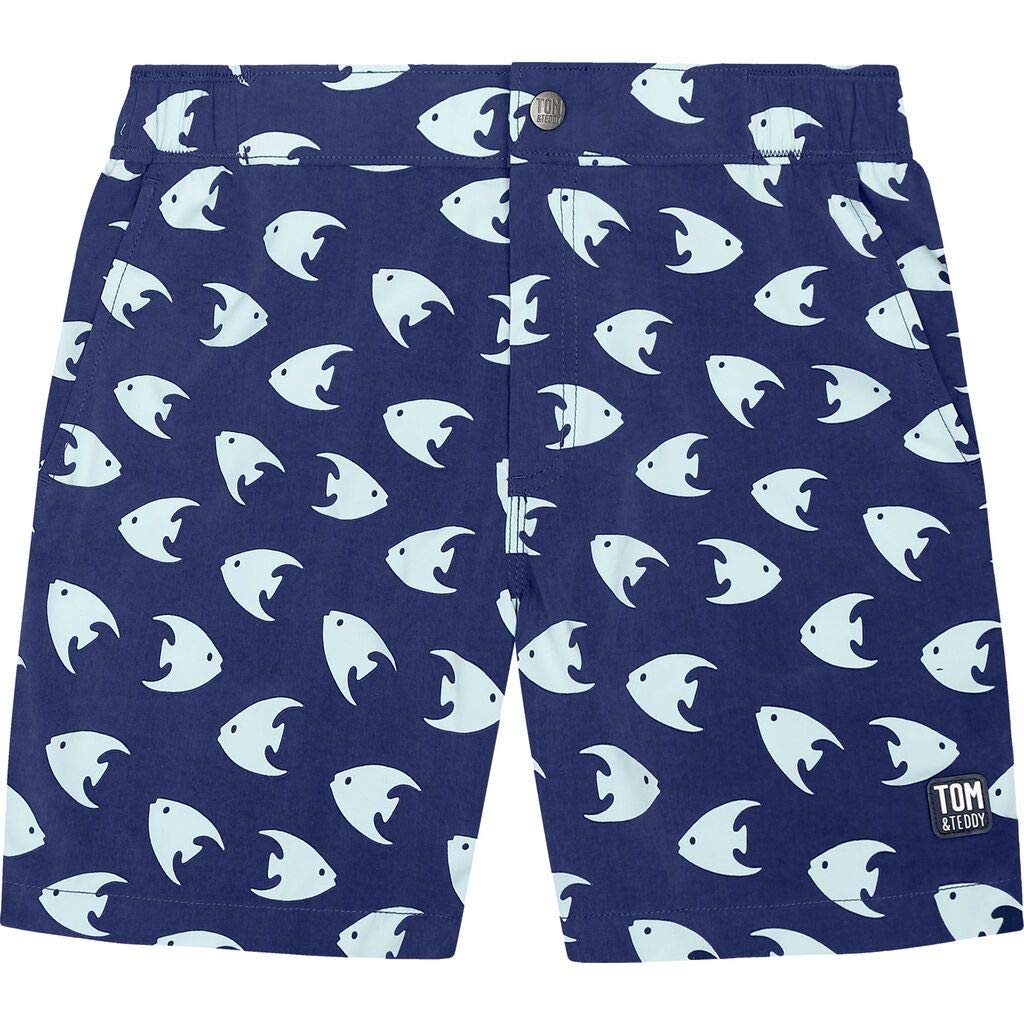 Tom & Teddy Men's Angel Fish Contemporary Swim Trunks | Quick-Dry, UPF 50+ Sun Protection, Comfortable Beach Shorts for Swimming, Surfing & Vacation