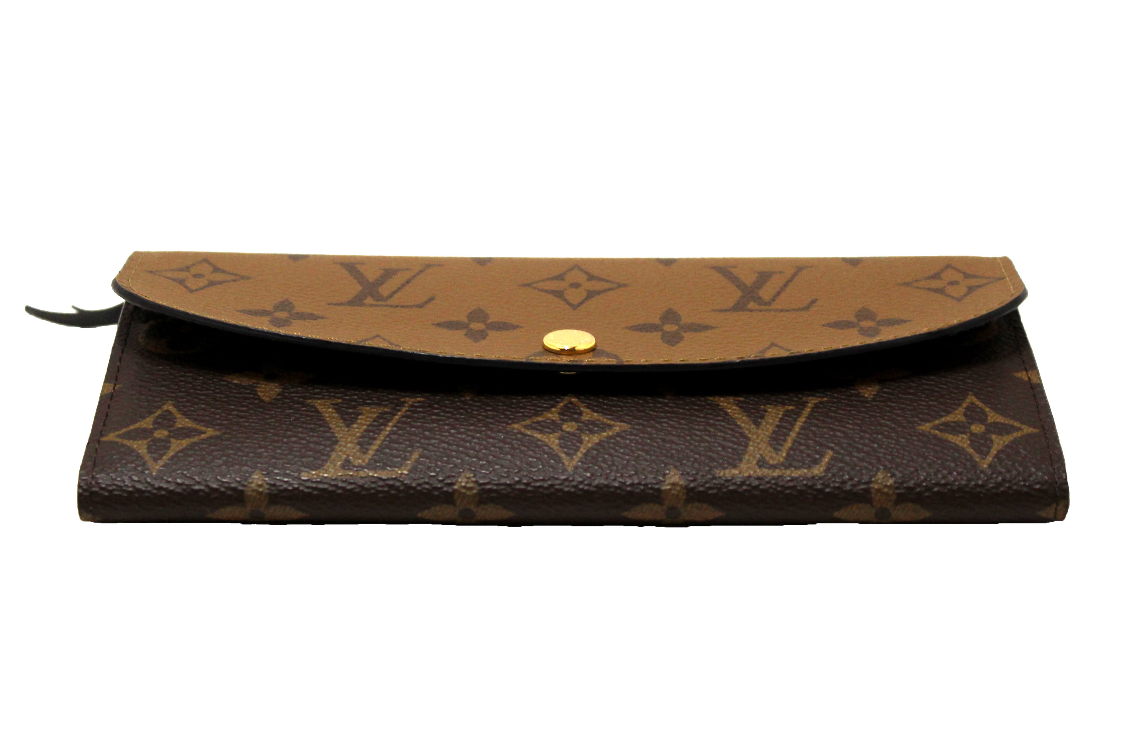 Authentic Louis Vuitton Emilie Wallet - Classic Monogram & Reverse Canvas Design | Luxury Women's Wallet for Everyday Use, Travel & Gift Giving