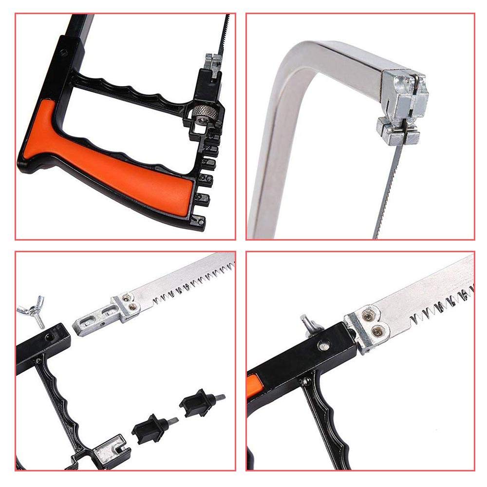 12-Piece Multifunctional Handsaw Set - Hacksaw, Coping Saw, Bow Saw for Wood, Metal, Plastic & Tile Cutting - Perfect for DIY Projects, Camping, Hunting & Garden Pruning