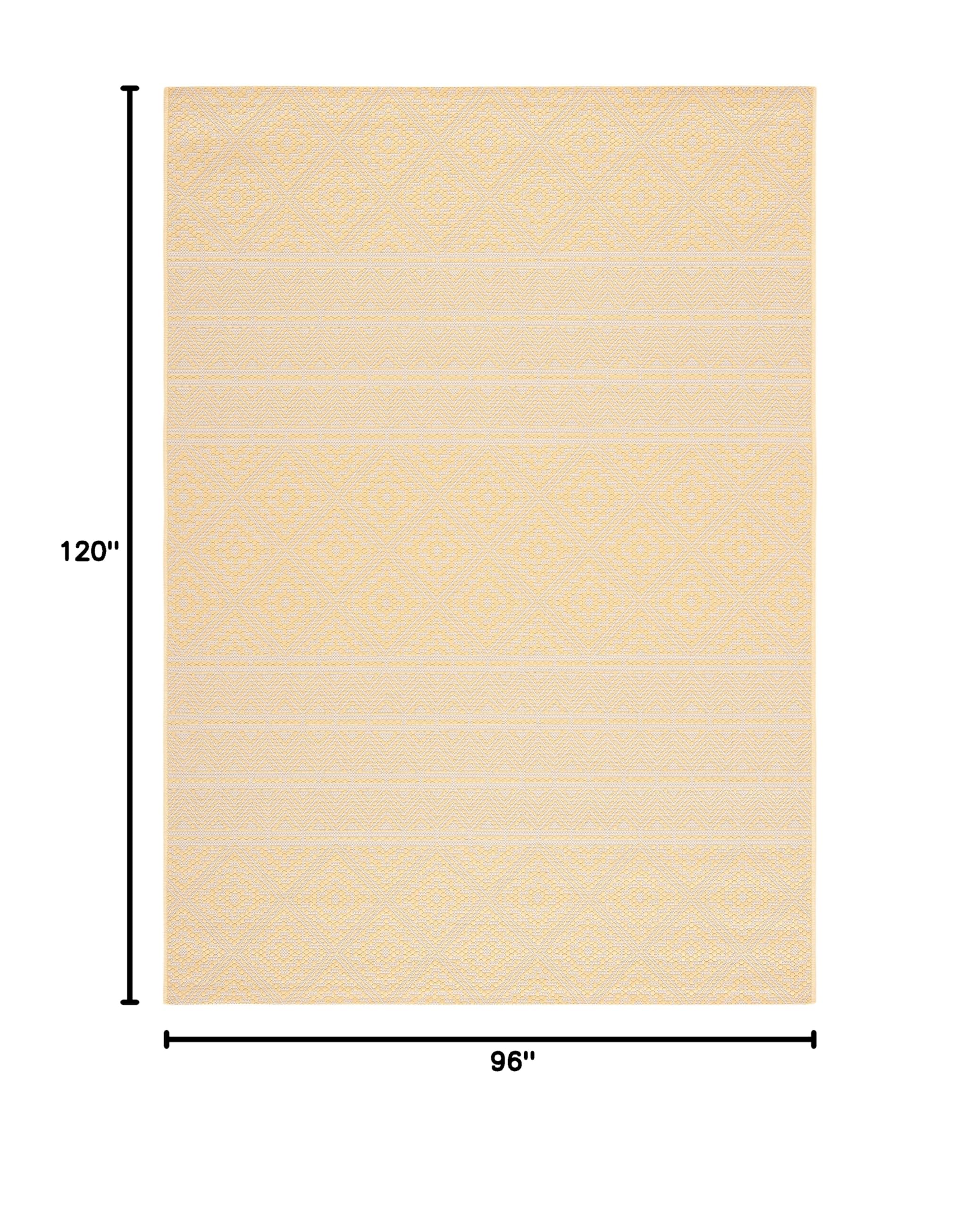 SAFAVIEH Courtyard Collection 8' x 10' Beige & Gold Indoor Outdoor Area Rug - Waterproof, Easy Clean, Non-Slip Backing for Patio, Backyard, Mudroom, Porch & Deck (Model CY6787) | Perfect for High Traffic Areas & Pet-Friendly Homes