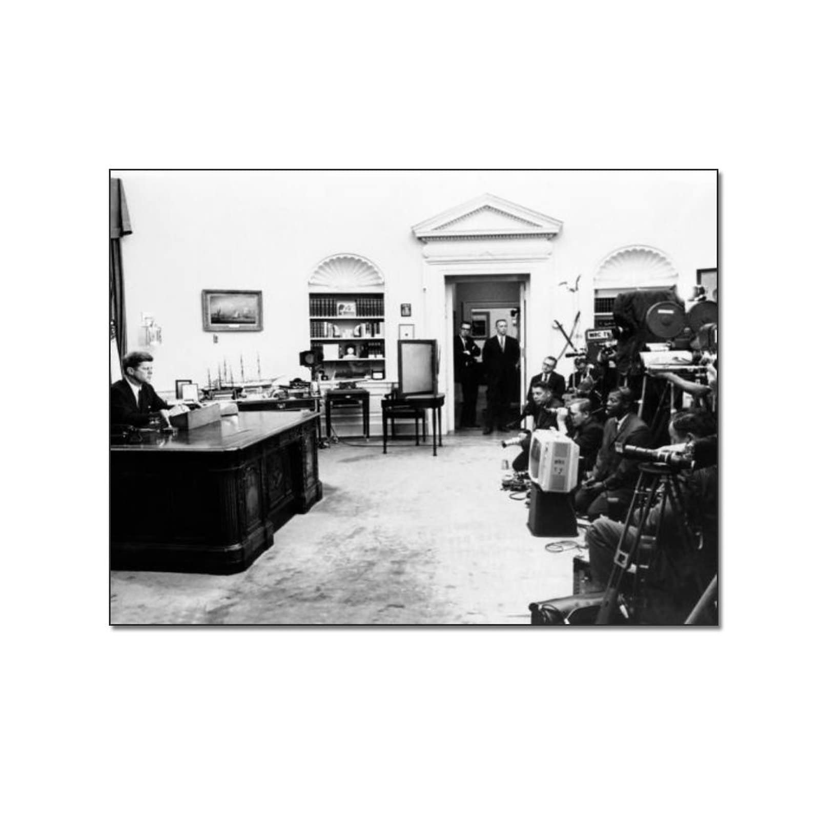 John F. Kennedy Civil Rights Speech Oil Painting Canvas Print - Vintage Art Poster for Home & Office Wall Decor - Perfect for Living Room, Bedroom, Study & Historical Memorabilia Displays