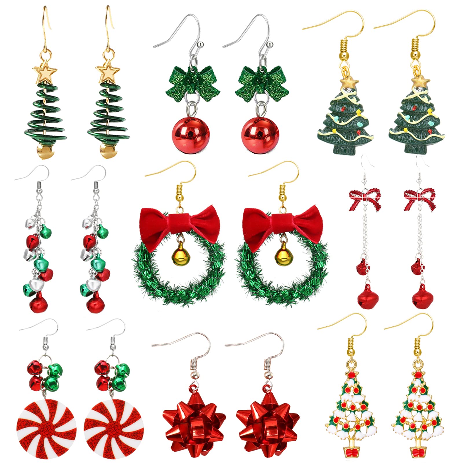 Festive Christmas Earrings for Women - Elegant Christmas Tree, Snowflakes, Candy Cane, Penguin & Gingerbread Dangle Earrings | Perfect Holiday Party Jewelry & Stocking Stuffers Gift for Her