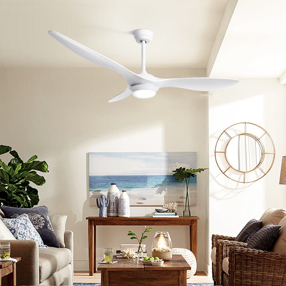 Devanti 52 Inch Modern Ceiling Fan with LED Light & Remote Control - DC Motor, 3 Blades (1300mm) - Perfect for Living Room, Bedroom & Office
