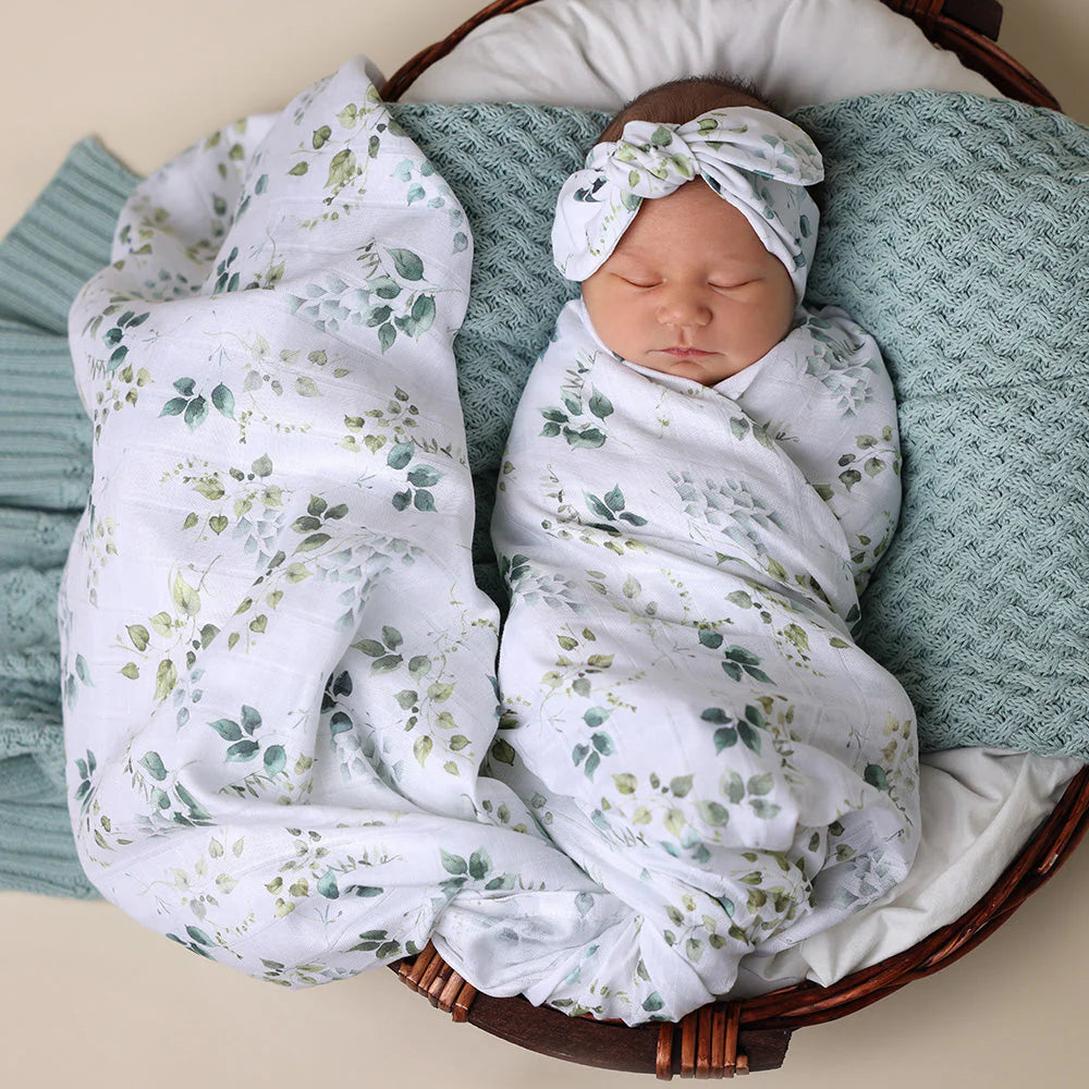 Organic Cotton Muslin Baby Wrap - Snuggle Hunny Eden - Soft & Breathable Swaddle Blanket for Newborns, Infants & Toddlers - Perfect for Swaddling, Nursing & Stroller Cover