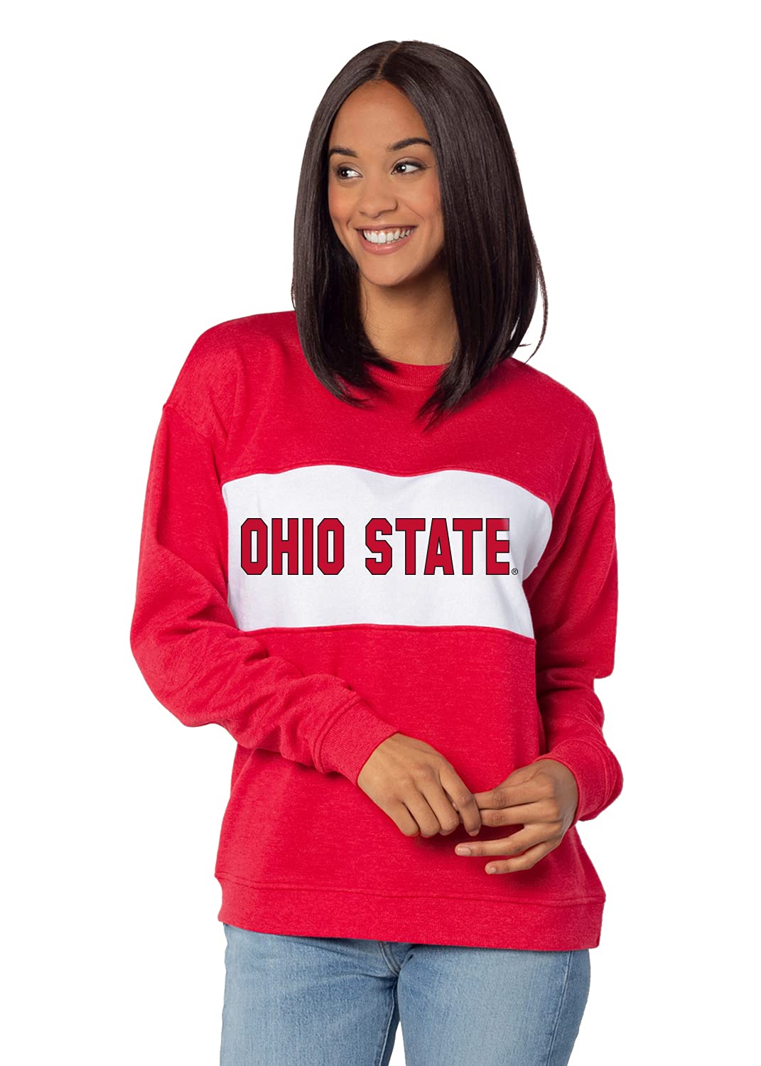Chicka-D Women's Vintage Pennant Sweatshirt - Soft & Cozy Pullover for Casual Wear, Lounge & Fall Outfits