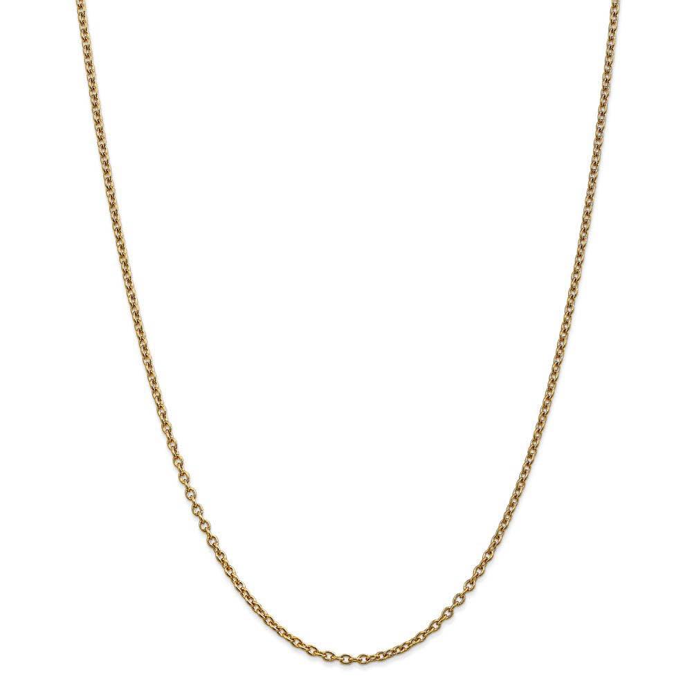 14K Yellow Gold Solid Link Chain Necklace - Elegant for Daily Wear