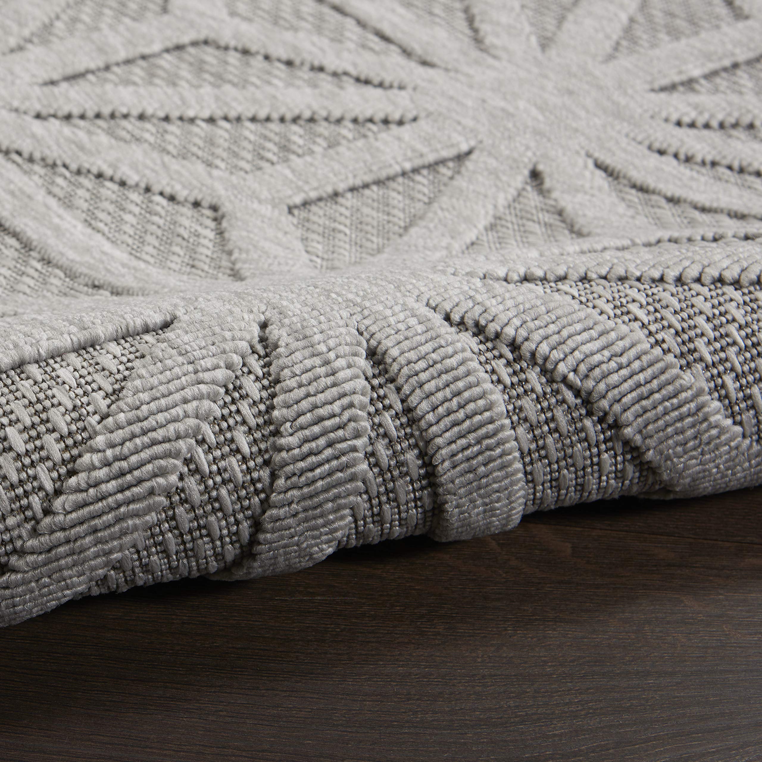 Nourison Palamos 9x12 Light Grey Indoor Outdoor Area Rug - Easy Clean, Non-Shedding, Stain Resistant - Perfect for Living Room, Bedroom, Dining Room, Patio & Deck Decor