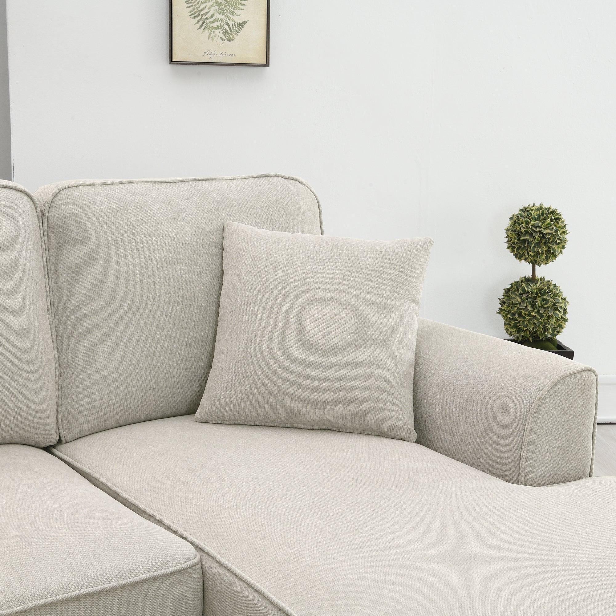 Modern U-Shaped 7-Seater Fabric Sectional Sofa - 108