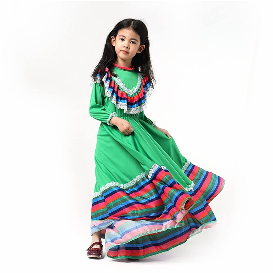 Mexican Traditional Dress for Girls - National Style Princess Costume for Halloween, Carnival, Birthday Parties & Cultural Events | Authentic Mexican Fiesta Outfit