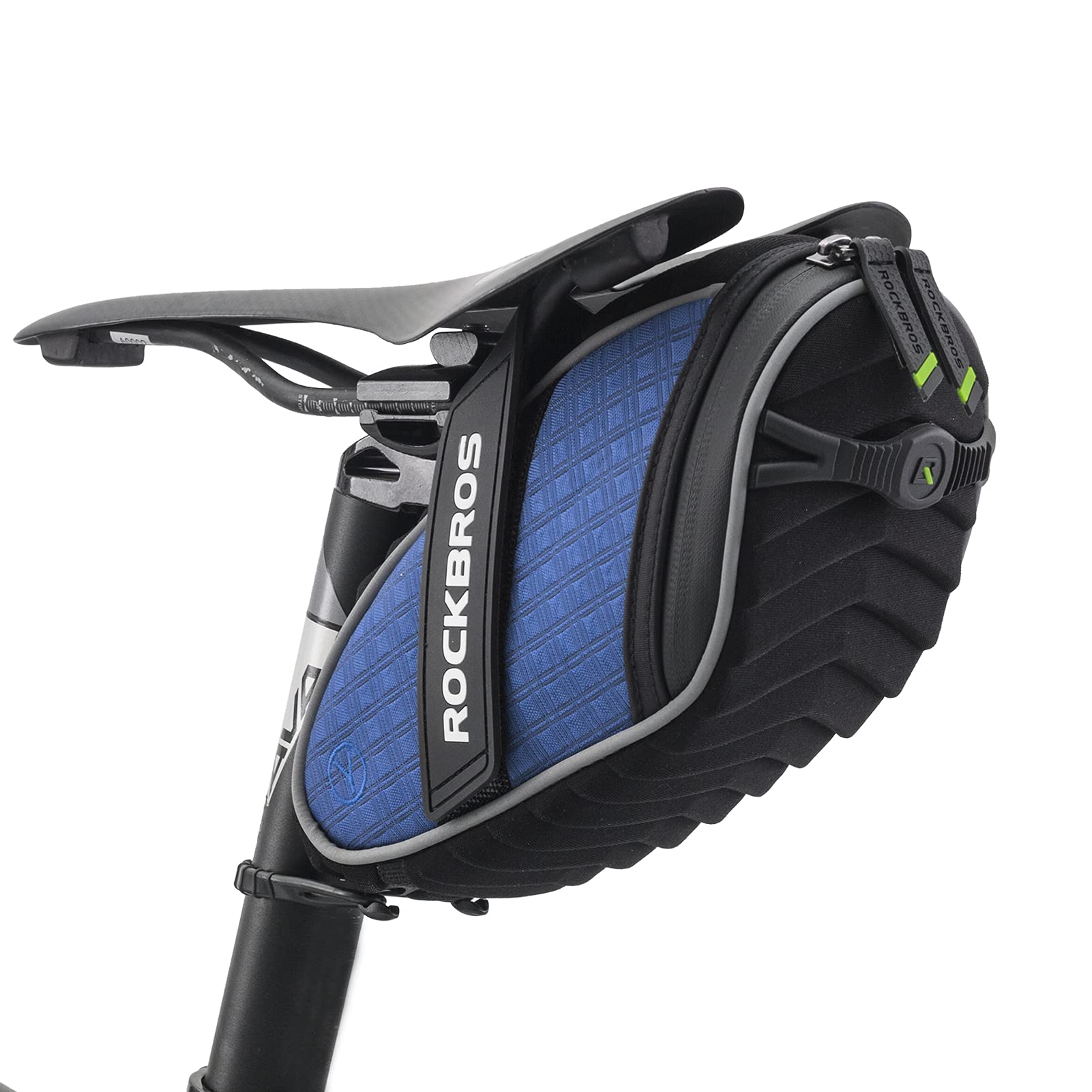 ROCKBROS 3D Shell Bike Saddle Bag - Waterproof Under Seat Bicycle Storage for Mountain & Road Bikes - Compact Cycling Seat Pack (Blue) - Perfect for Commuting, Trail Riding & Long-Distance Cycling