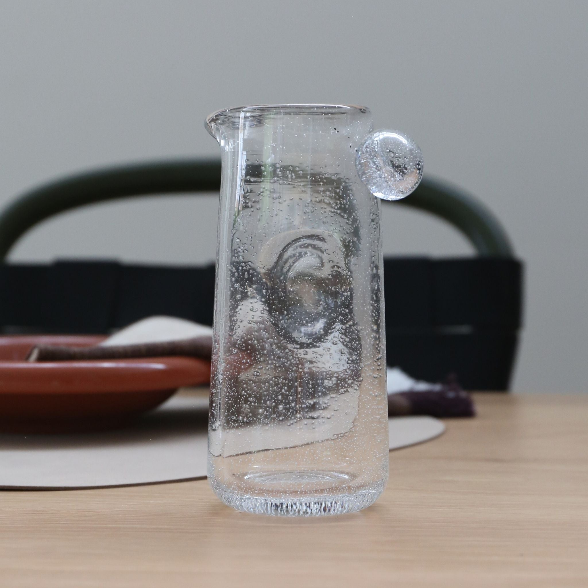 OYOY Kuki Jug - Small Clear Glass Pitcher for Water, Juice & Cocktails - Perfect for Parties, Dining & Home Decor