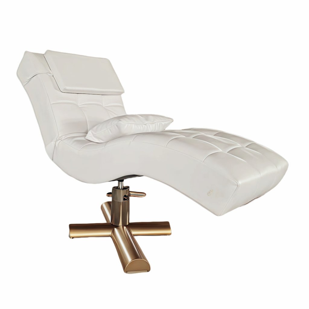 Premium Gold Hydraulic Luxury Eyelash Extension Bed - S-Shaped Ergonomic Design for Professional Lash Artists | Perfect for Salon, Spa & Home Use