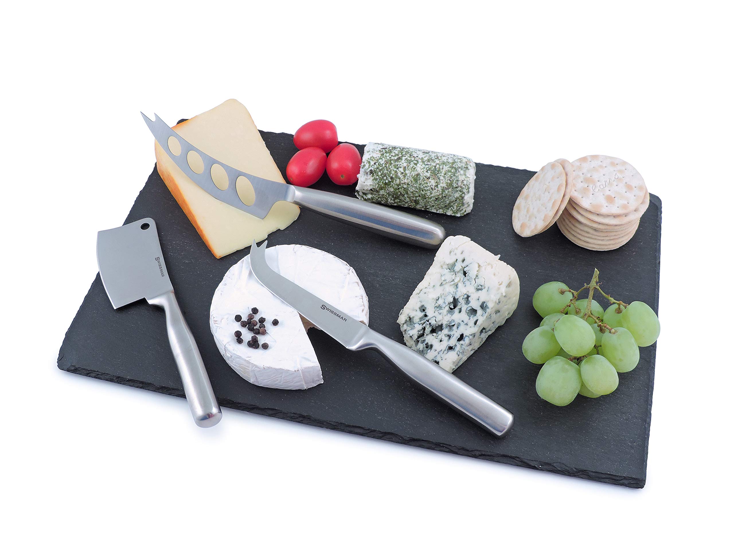 Premium Swissmar Universal Cheese Knife Set - Stainless Steel Blade with Wooden Handle - Perfect for Cheese Boards, Charcuterie, and Entertaining Gifts