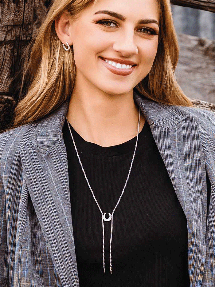 Montana Silversmiths NC6120 Women's Between Luck Necklace in Sterling Silver - Perfect for Everyday Wear, Gifts & Special Occasions