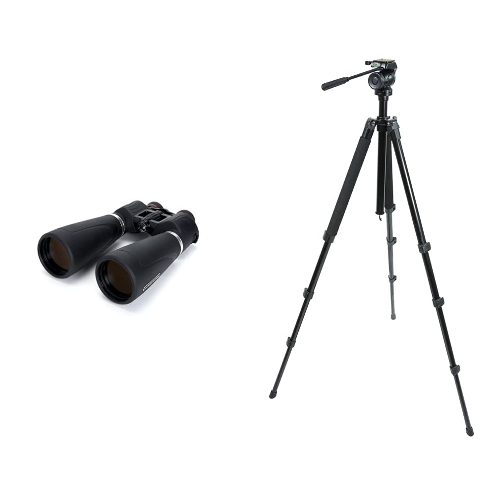 Celestron 15x70 SkyMaster Pro Astronomy Binoculars with 82050 TrailSeeker Tripod - High Power Stargazing Binocular Set for Night Sky Observation, Bird Watching & Outdoor Adventures (Black)