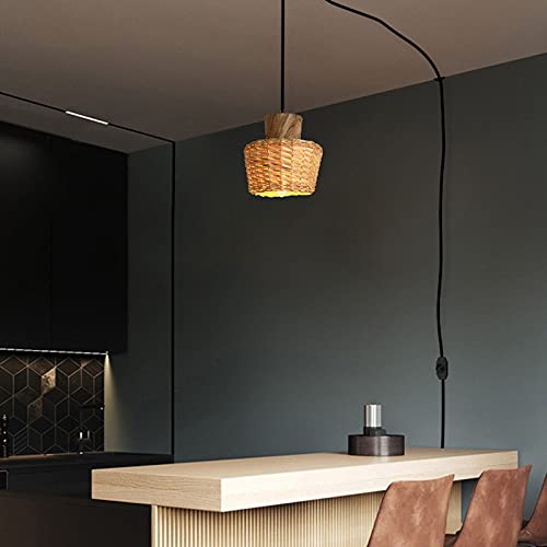Kiven Dimming Pendant Light - Handmade Bamboo Garden Lamp, Nordic INS Style for Teahouse, Bar, Homestay, Bedroom, and Bedside Decoration with Antique Charm, Perfect for Cozy Ambiance and Relaxing Spaces