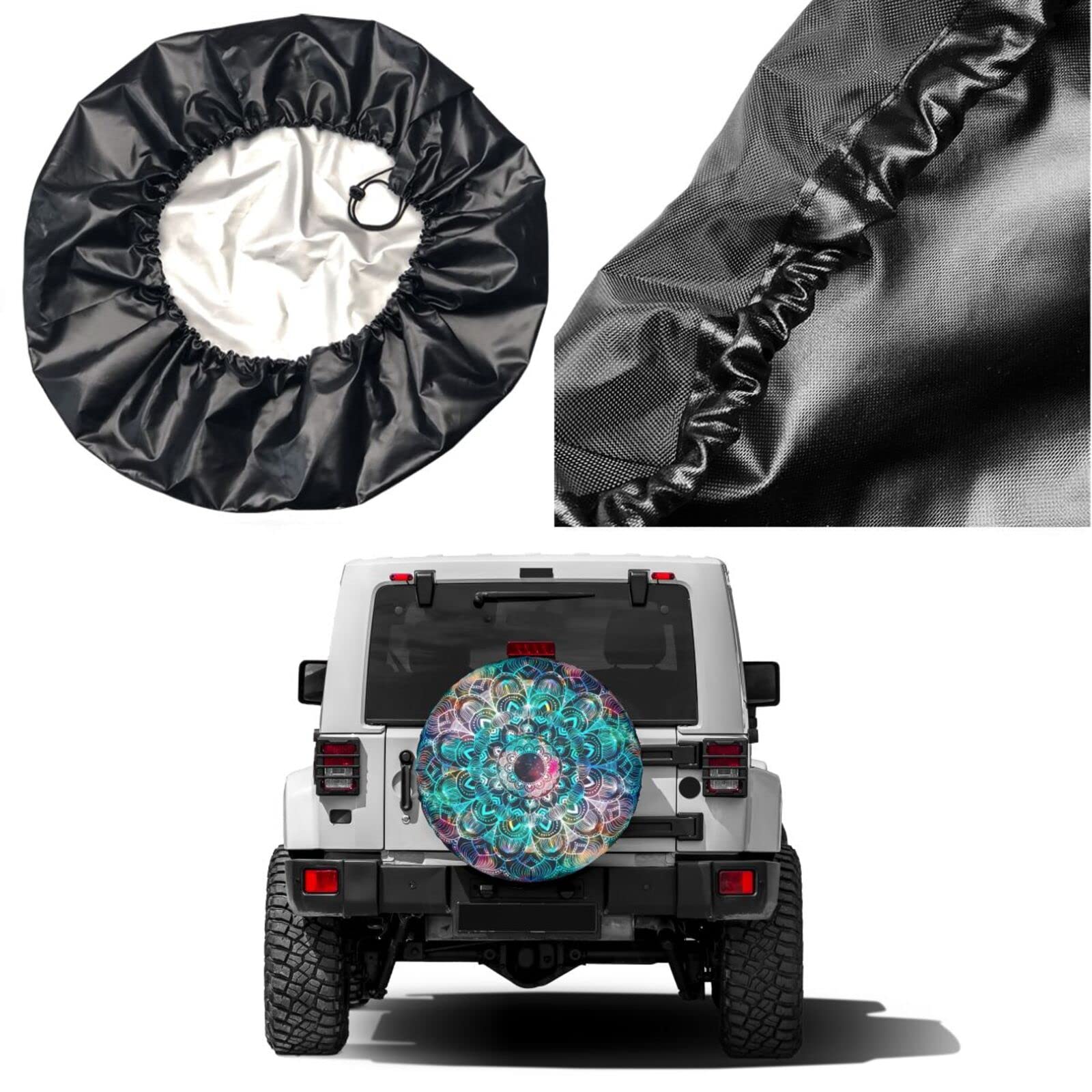 Bohemian Mandala Spare Tire Cover 17 Inch - Waterproof Dust-Proof Wheel Protector for RV, SUV, Trailer & Most Vehicles | Perfect for Camping, Road Trips & Outdoor Adventures