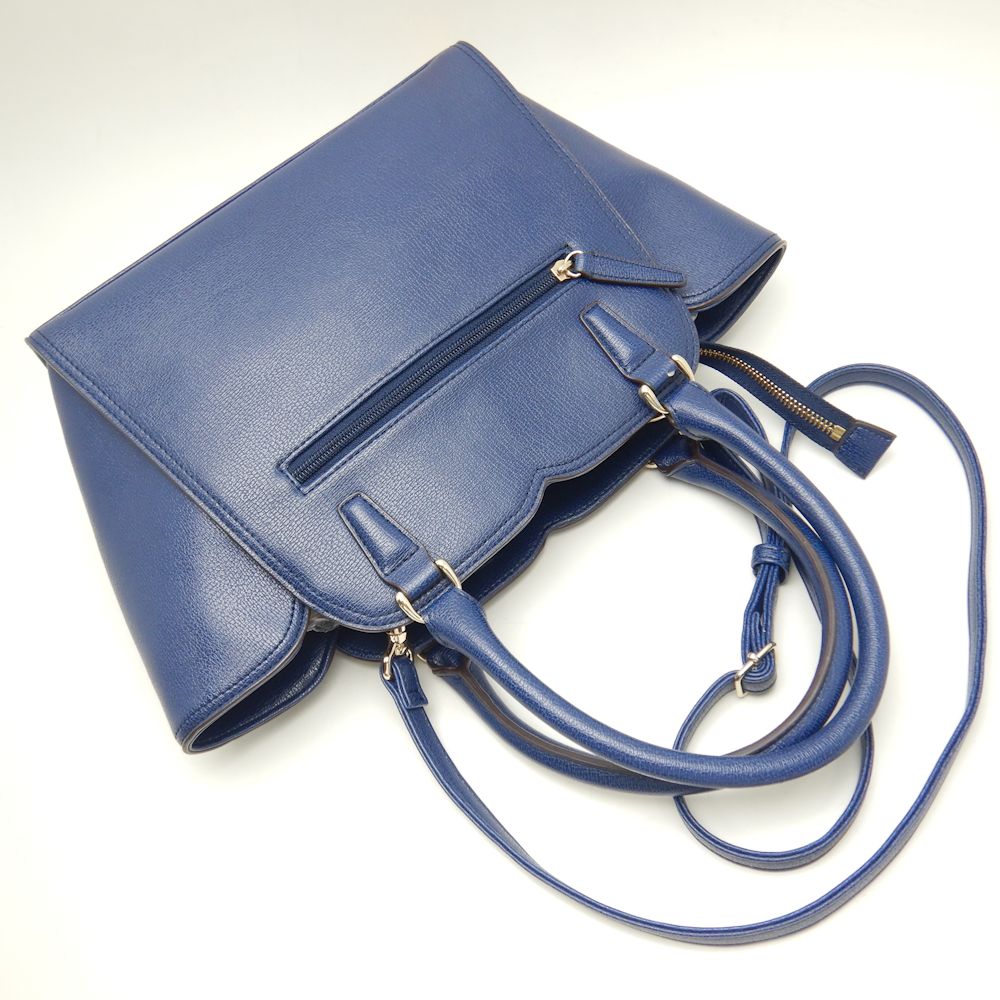 4℃ 2-Way Tote Bag - Dark Blue Synthetic Leather Crossbody & Shoulder Bag for Women, Perfect for Work, Travel & Daily Use
