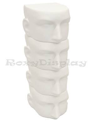ROXYDISPLAY™ 4-Piece Male Mannequin Head Display Stand for Glasses & Eyewear - Perfect for Retail Stores, Opticians, and Fashion Showcases