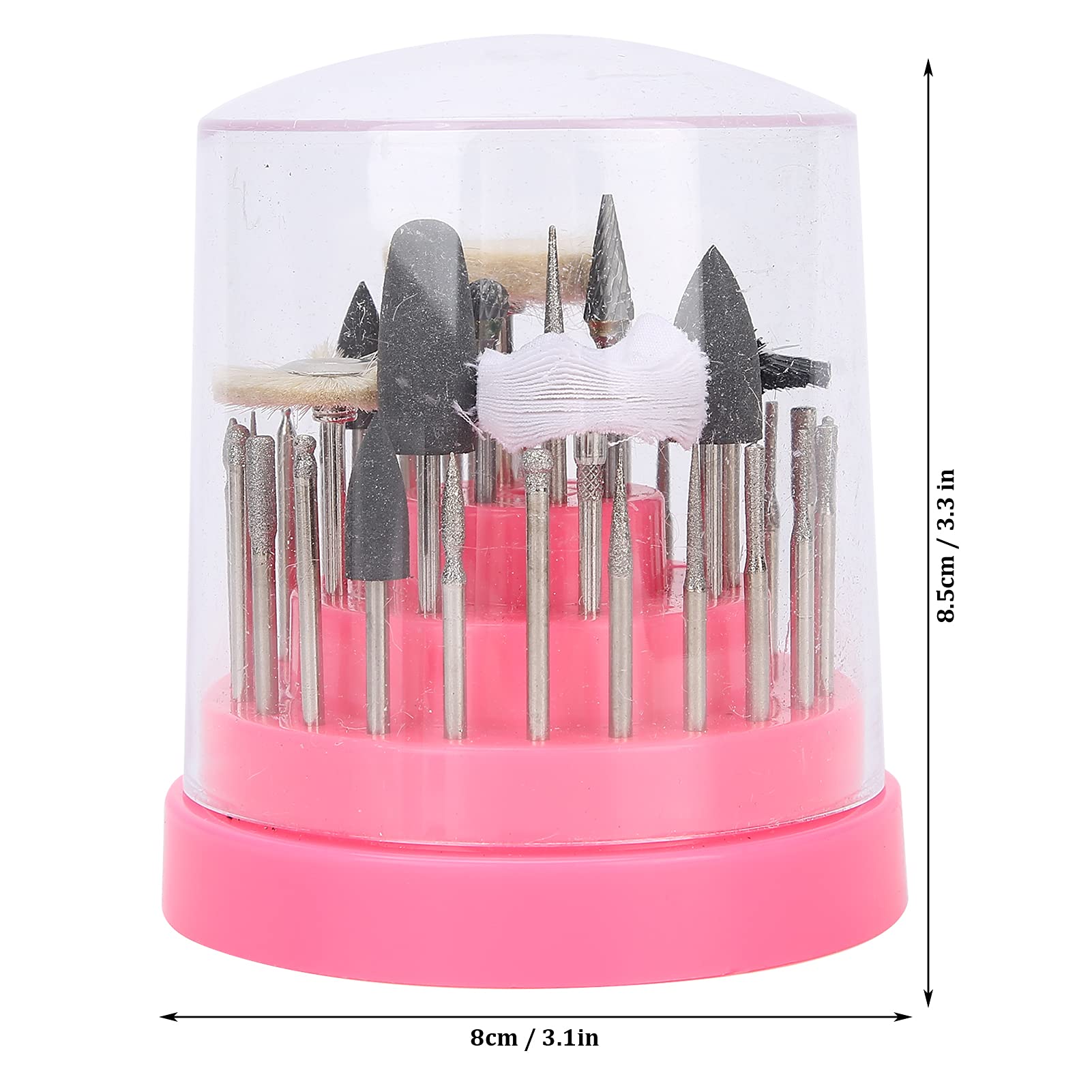 Professional 2-Piece Nail Drill Bit Set - 2.35mm/0.1in Multifunctional Grinding Heads for Acrylic, Gel & Natural Nails - Perfect for Salon, Home Manicure & Nail Art