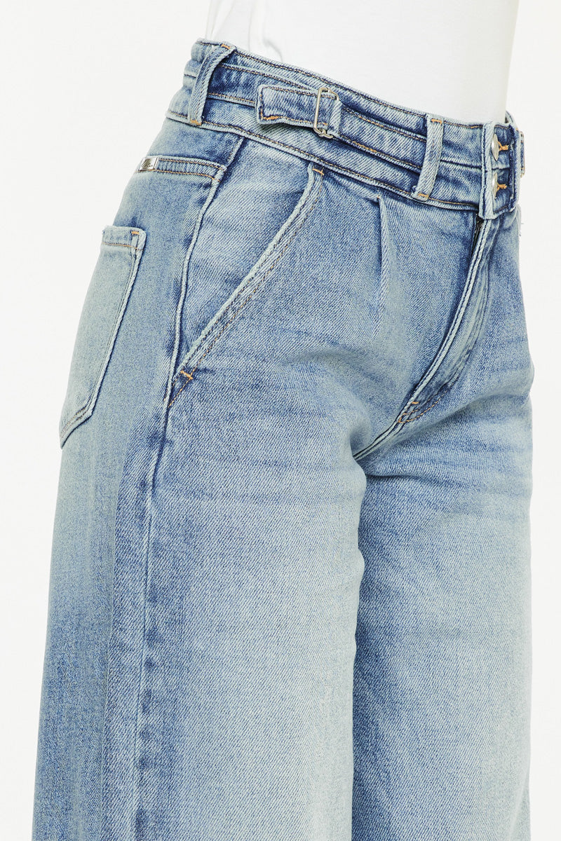 Promise High Rise Wide Leg Jeans for Women - Comfortable Stretchy Denim Pants - Perfect for Casual Wear, Office Outfits & Street Style Fashion