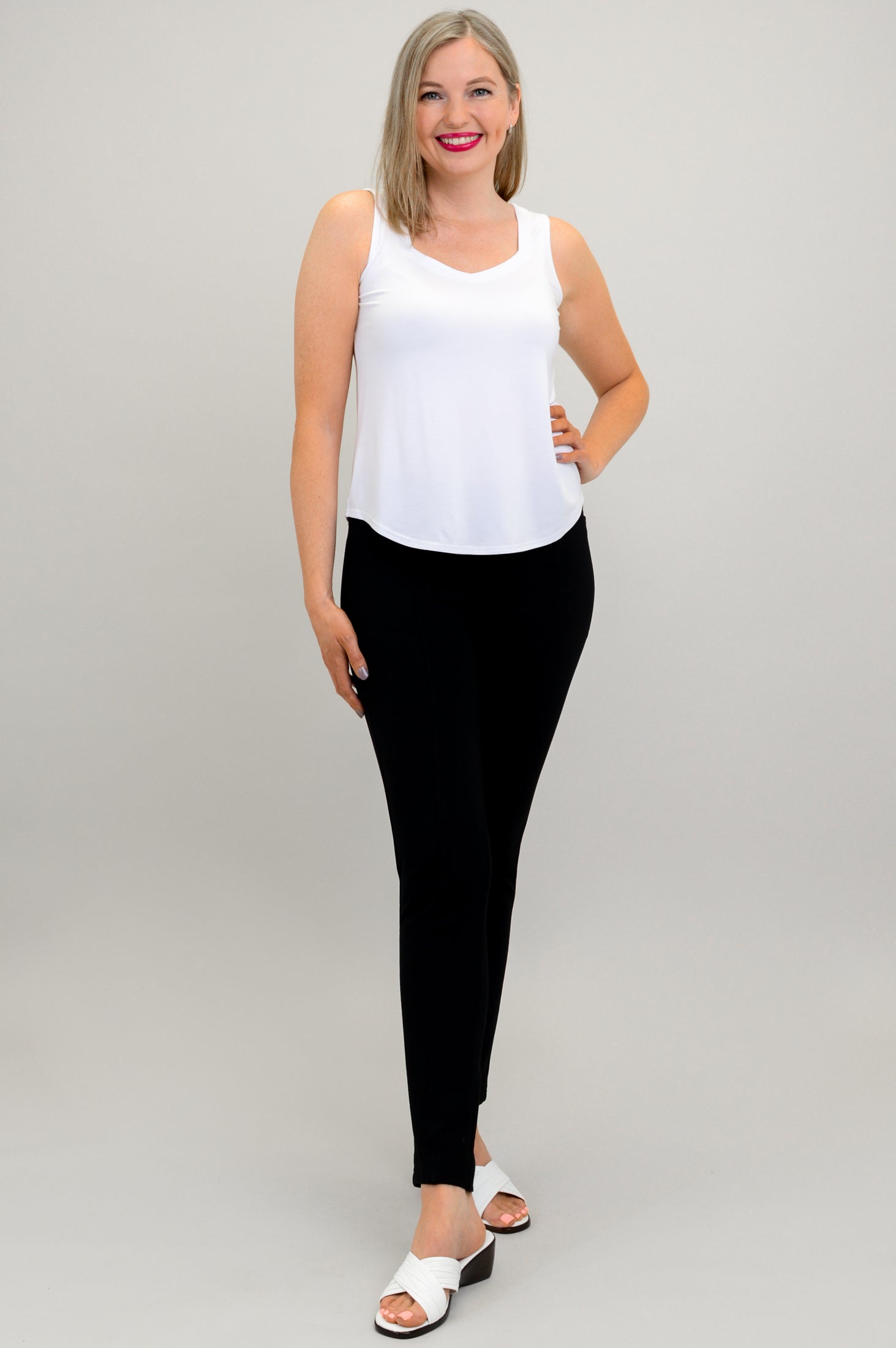 Premium Bamboo Tank Top for Women - Soft & Breathable White Blouse - Perfect for Yoga, Gym & Summer Outfits