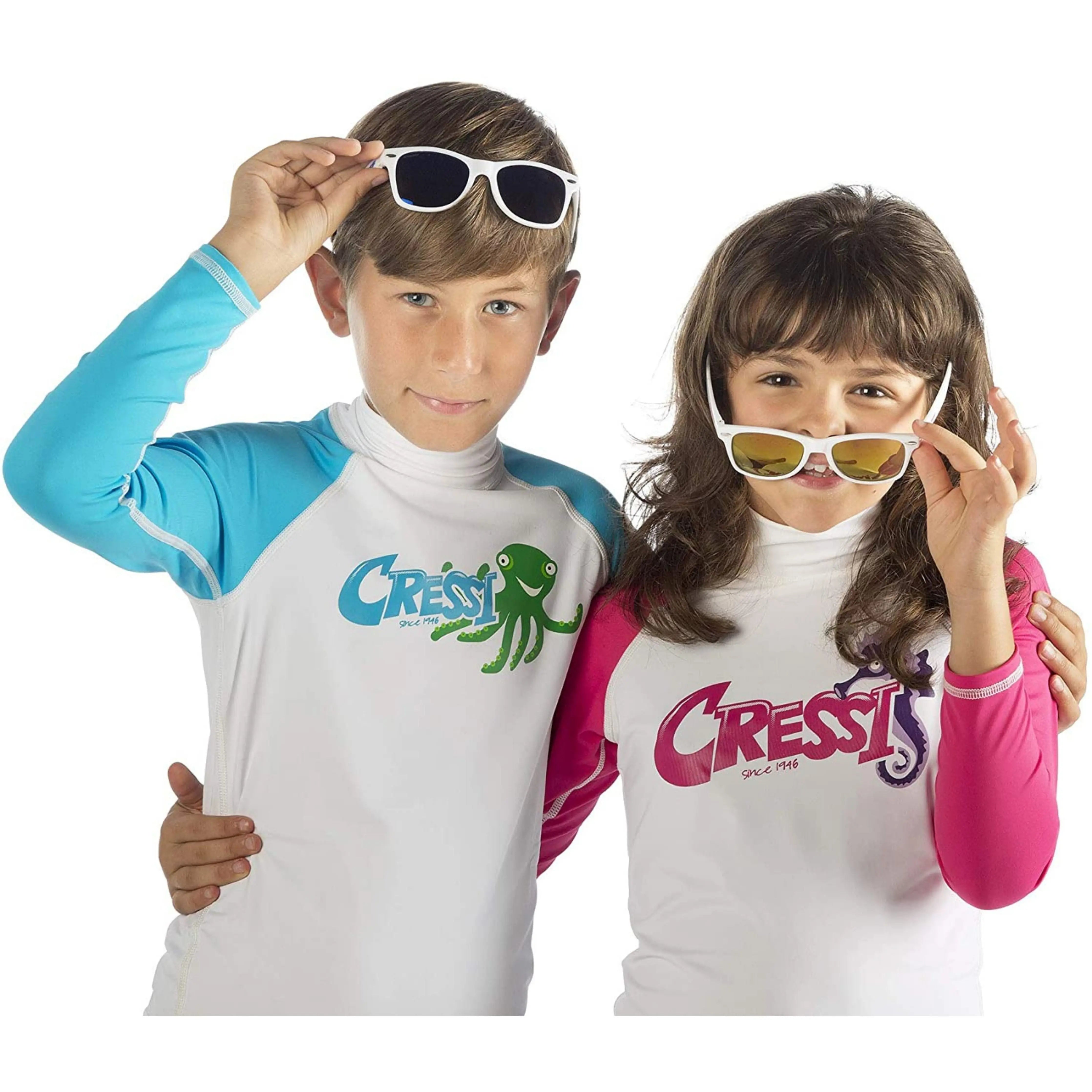 Cressi Junior Unisex Long Sleeve Rash Guard - UV Protection Swim Shirt for Kids & Youth - Perfect for Swimming, Surfing, and Water Sports