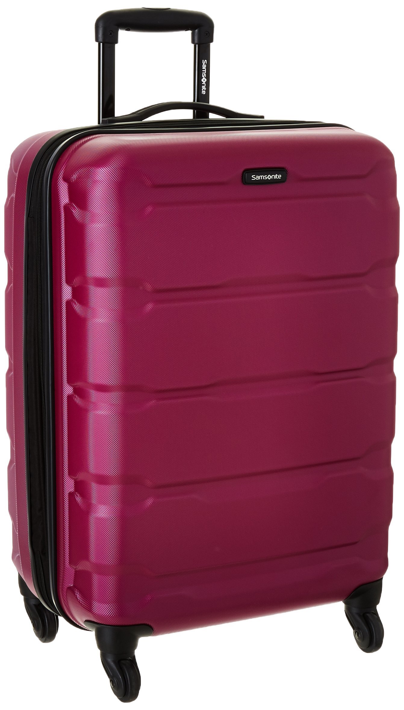 Samsonite Omni PC Hardside Expandable Luggage with 360° Spinner Wheels, Radiant Pink, 24-Inch Checked-Medium Suitcase - Perfect for Air Travel, Business Trips & Vacation Packing
