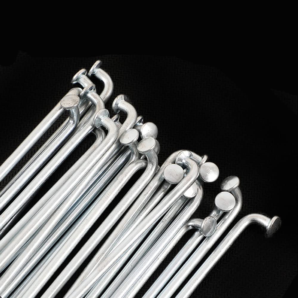 10G Silver Carbon Steel Spokes for E-Bike (3.0mm, 55-305mm) with Nipples - Compatible with Electric Bicycle & Brushless DC Hub Motors - Perfect for Commuting, Off-Roading & E-Bike Upgrades