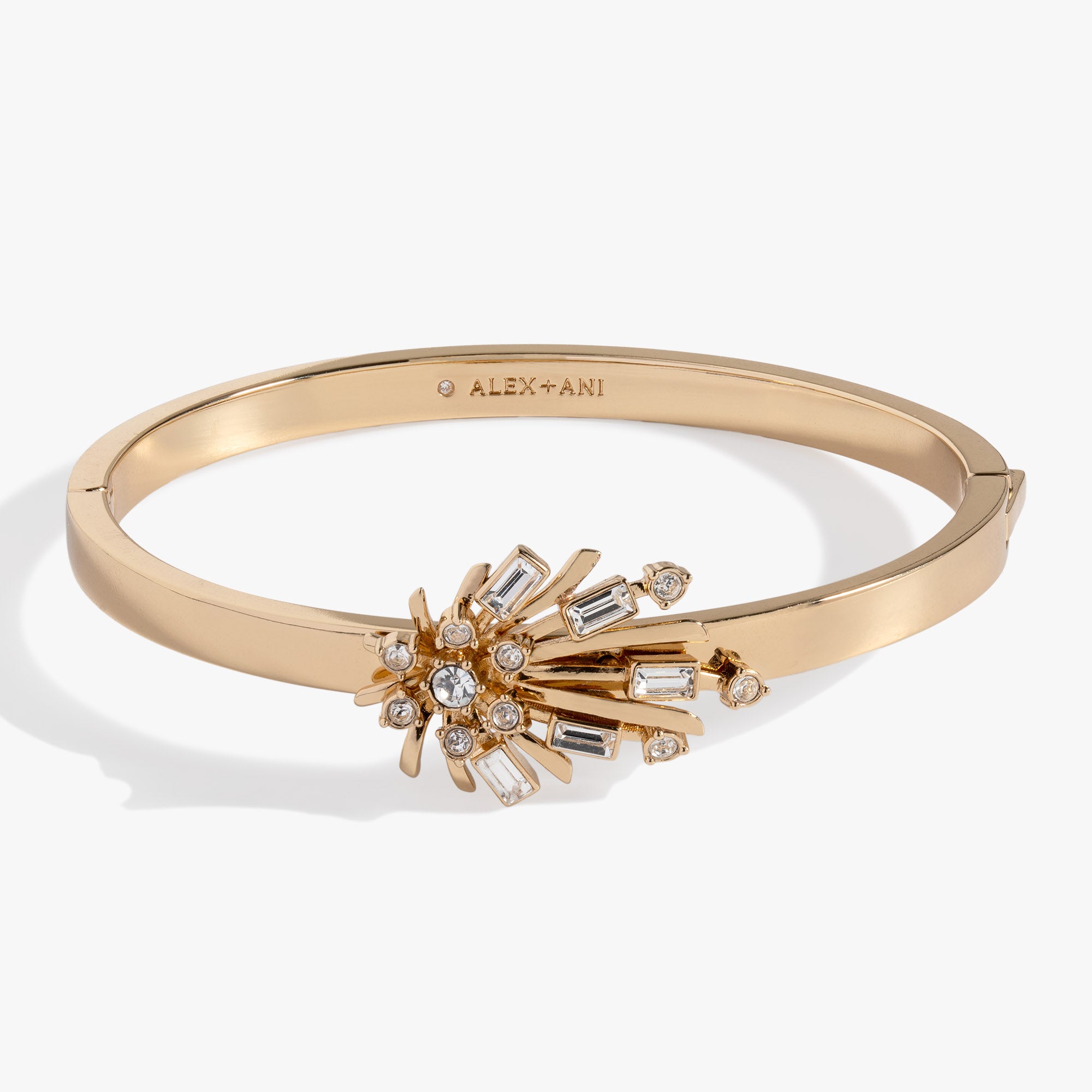 Festive Sparkle Hinge Bangle Bracelet - Elegant Adjustable Jewelry for Women - Perfect for Parties, Weddings & Special Occasions