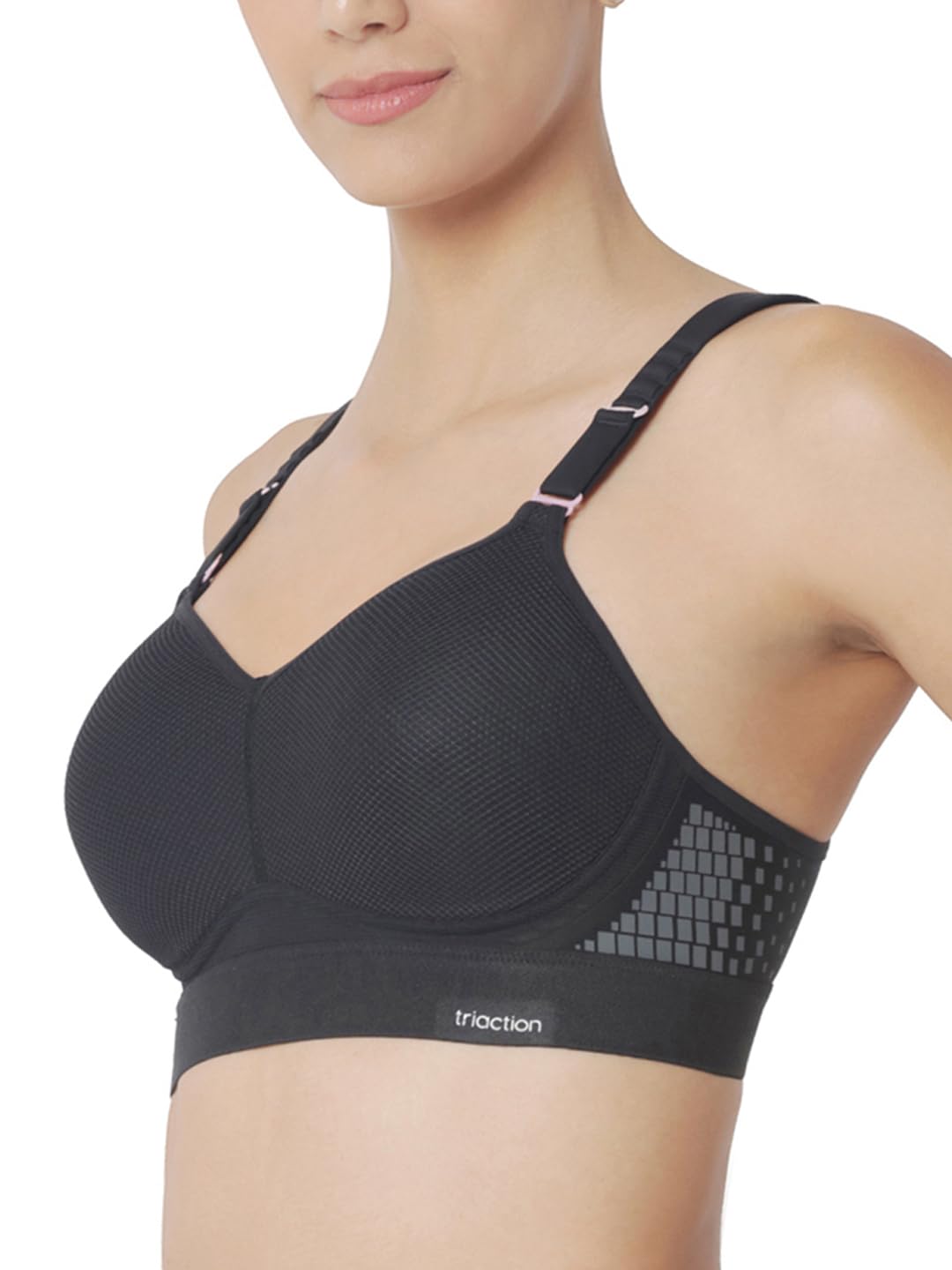 Triumph Women's Triaction Hybrid Lite Wireless Padded Sports Bra - Breathable Support for Running, Yoga & Gym Workouts