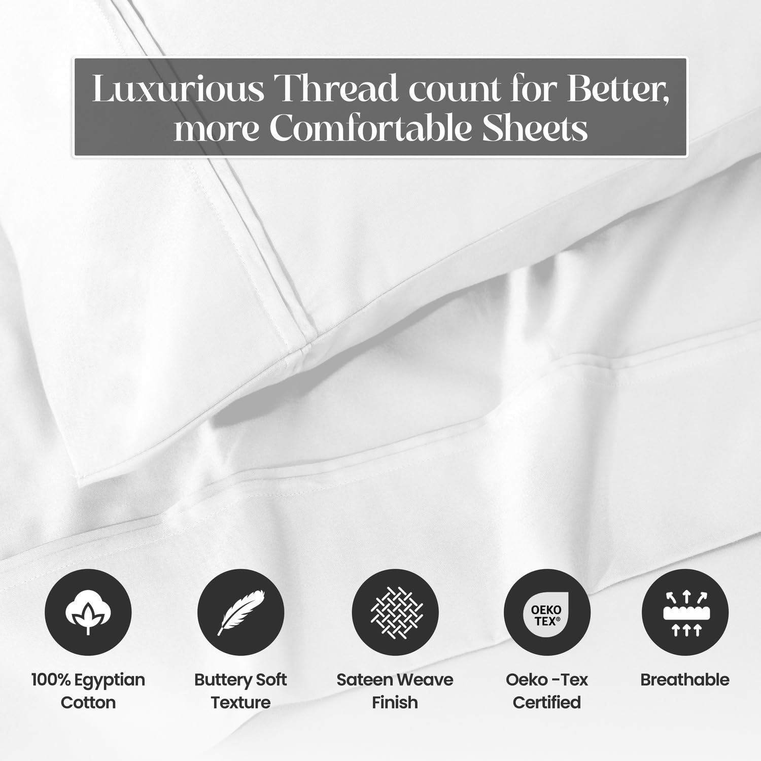 Premium 1200-Thread Count Egyptian Cotton Sheet Set - Full Size with 18