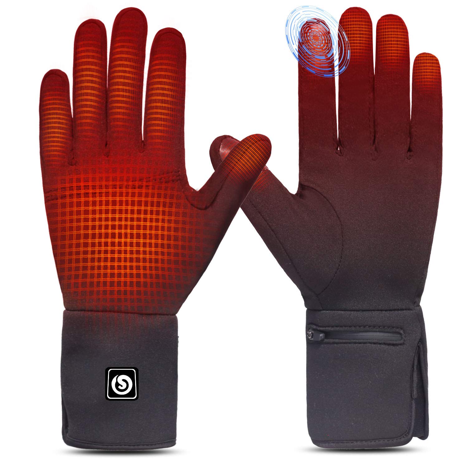 SAVIOR HEAT Rechargeable Battery Heated Glove Liners for Men & Women - Electric Winter Warm Thin Gloves for Skiing, Snowboarding, Hiking, Cycling - Perfect Hand Warmers for Outdoor Sports & Cold Weather Activities