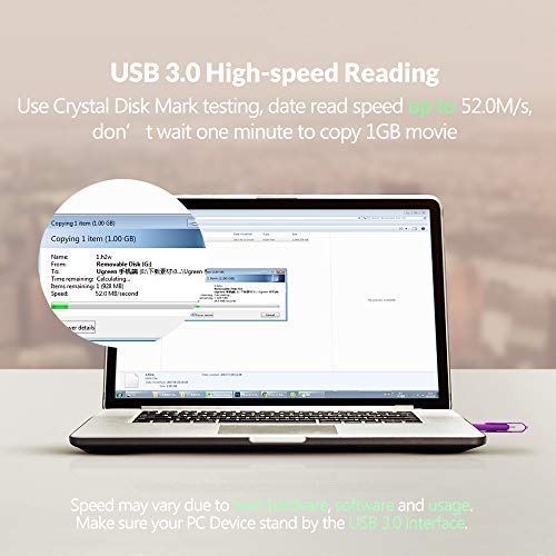 LEIZHAN 128GB USB 3.0 Flash Drive OTG Dual Port for Android & PC - Purple