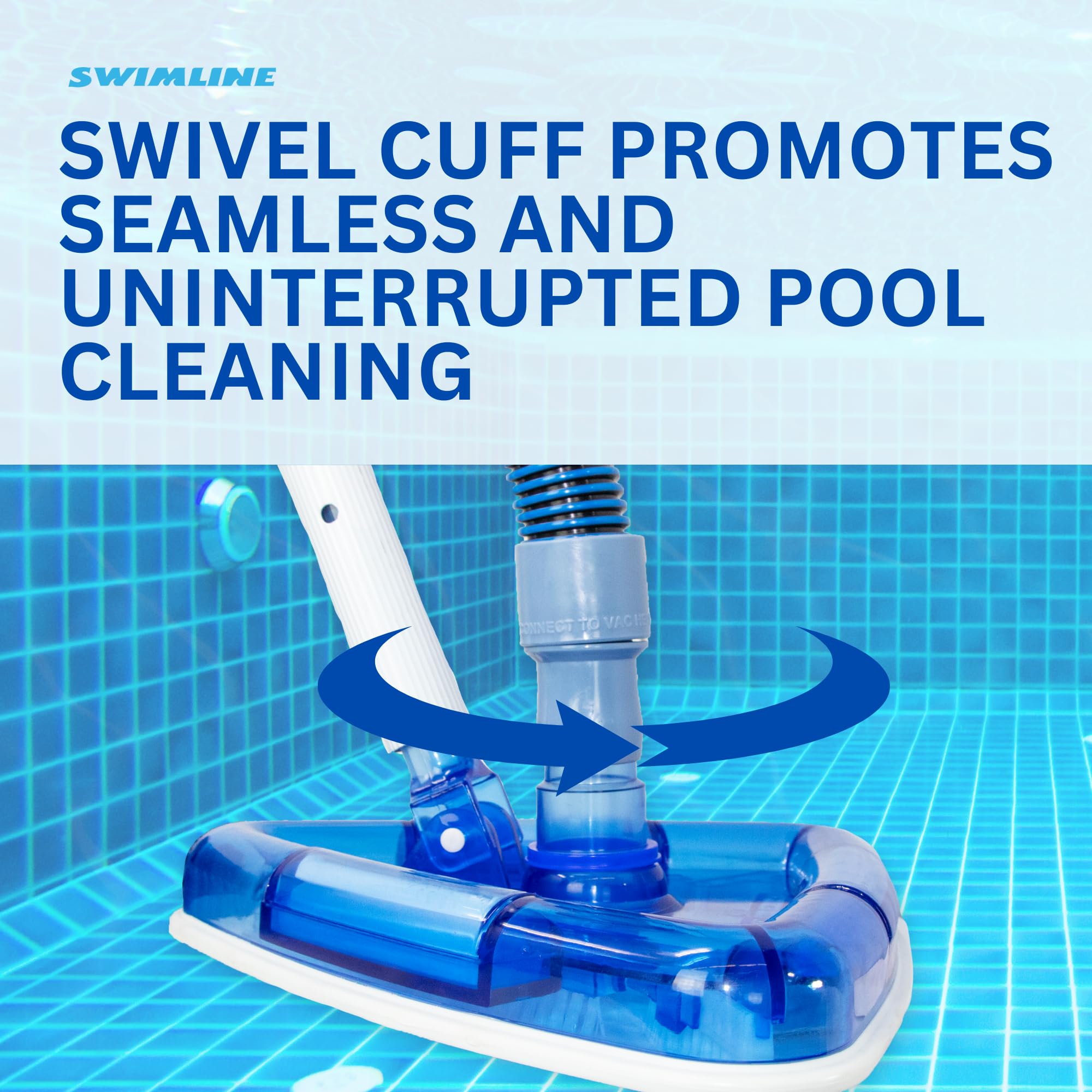 SWIMLINE HYDROTOOLS 1.5'' x 40' Spiral Wound Pool Vacuum Hose with Kink-Free Swivel Cuff - Compatible with Inground Pool Cleaners, Skimmers & Filter Pumps | Durable Swimming Pool Maintenance Accessory for Efficient Cleaning