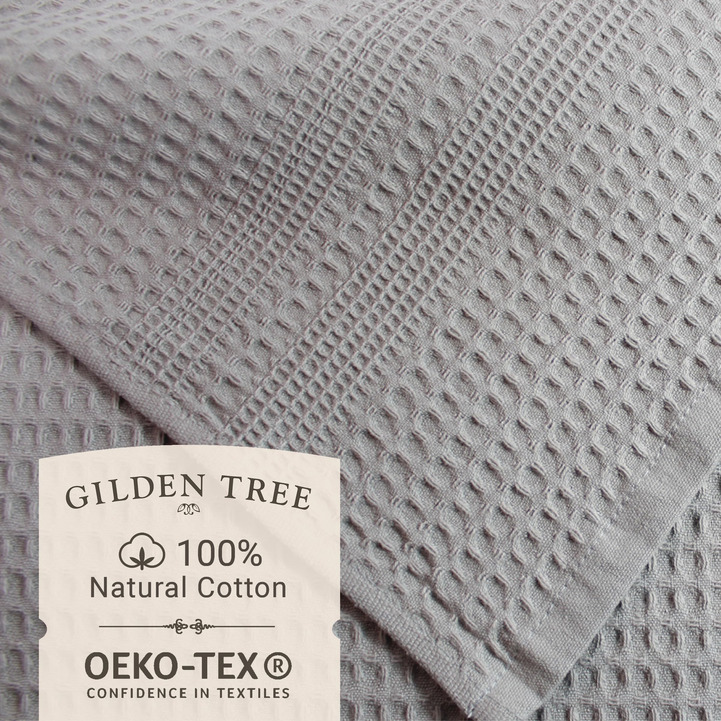 Premium GILDEN TREE 2-Piece Hand Towel Set & 2-Piece Bath Towel Set - Soft Absorbent Cotton (Pewter Gray) for Bathroom, Spa & Guest Use