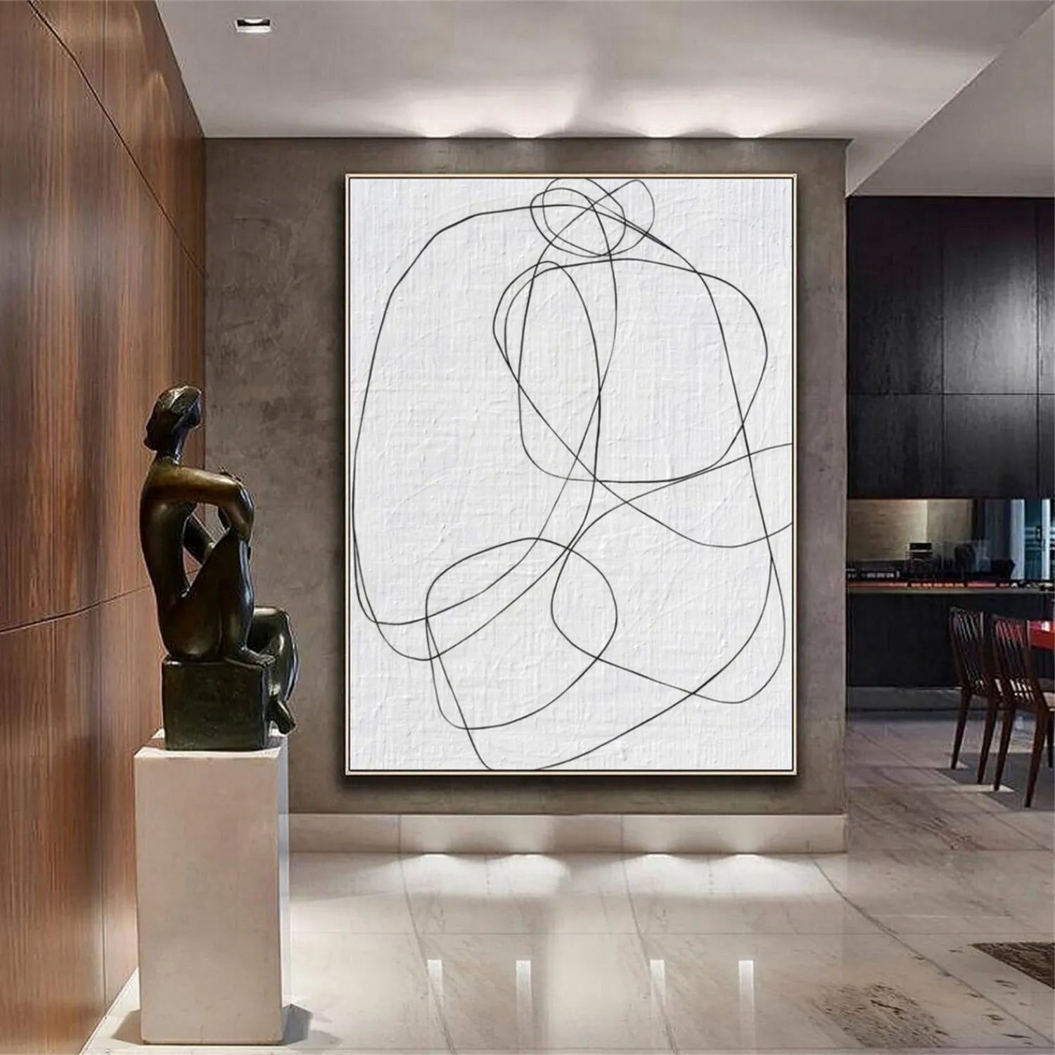 Abstract Painting #AB 199 - Modern Wall Art Decor for Living Room, Bedroom & Office - Unique Handmade Canvas Artwork